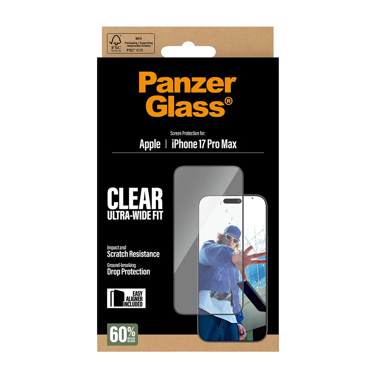 PanzerGlass® Screen Protector iPhone 17 Pro Max | Ultra-Wide Fit w. EasyAligner - Image 3
