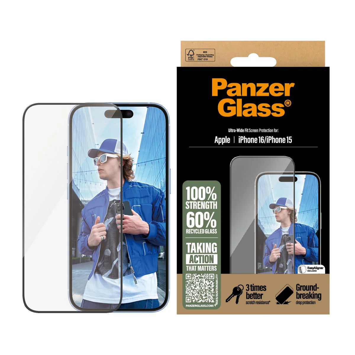 PanzerGlass® Screen Protector iPhone 16 | 15 | Ultra-Wide Fit - Image 2
