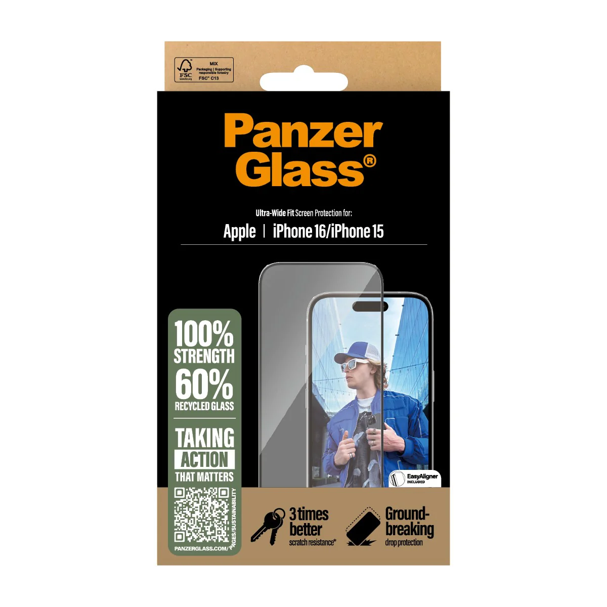 PanzerGlass® Screen Protector iPhone 16 | 15 | Ultra-Wide Fit - Image 3
