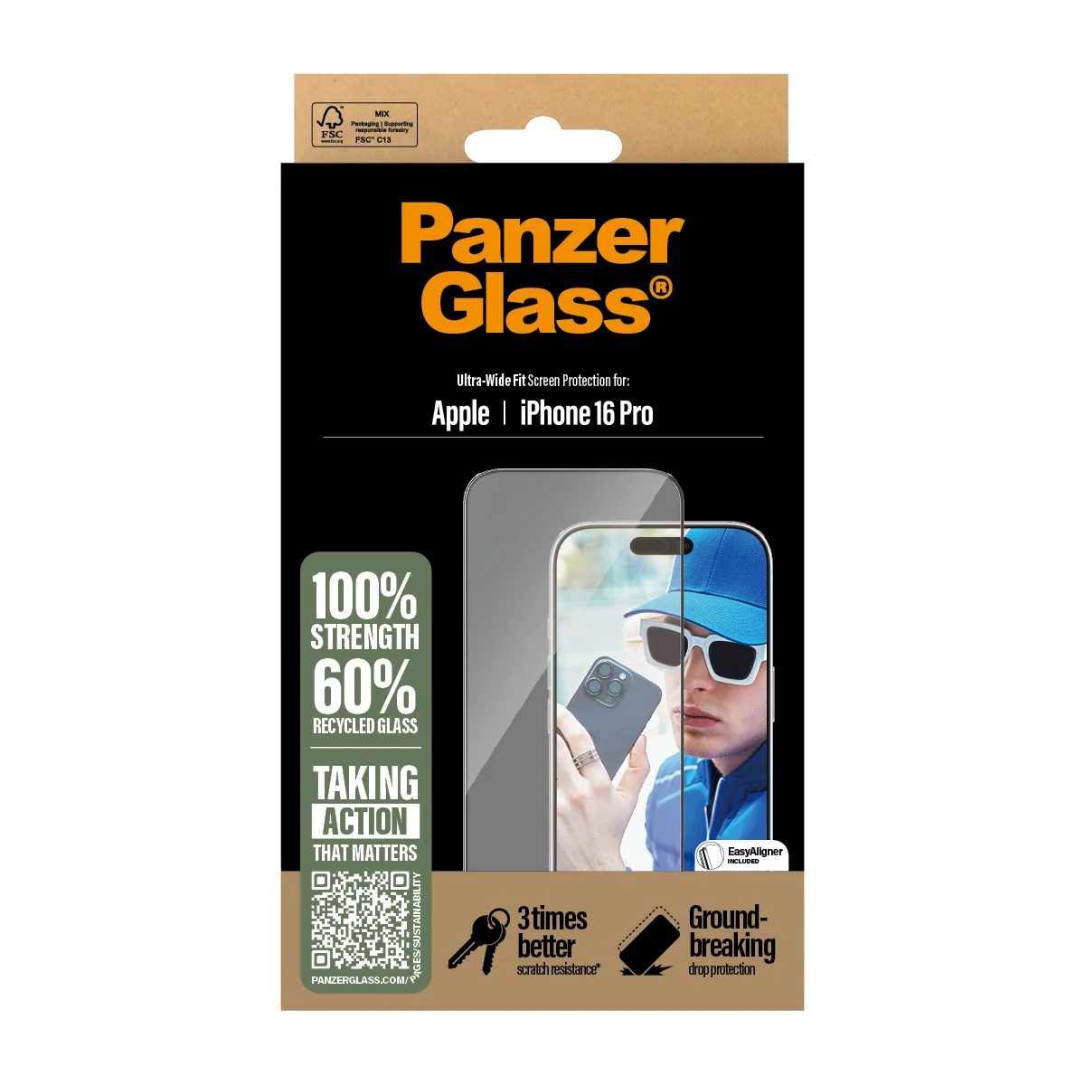 PanzerGlass® Screen Protector iPhone 16 Pro | Ultra-Wide Fit - Image 3