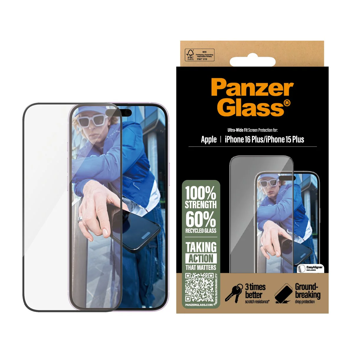 PanzerGlass® Screen Protector iPhone 16 Plus | 15 Plus | Ultra-Wide Fit - Image 2