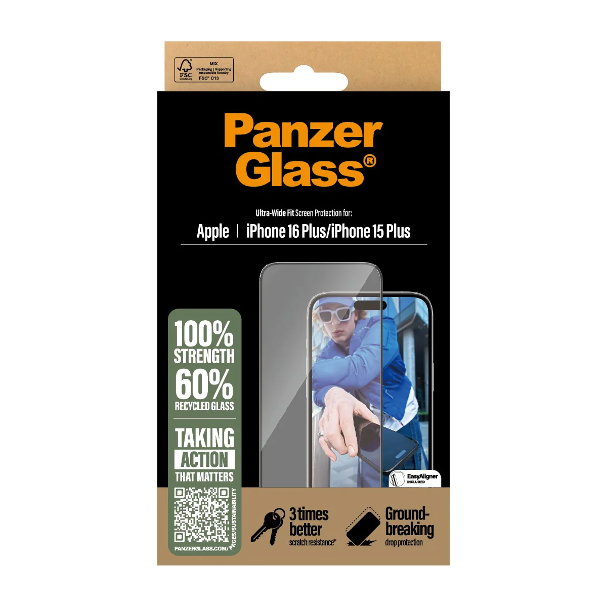 PanzerGlass® Screen Protector iPhone 16 Plus | 15 Plus | Ultra-Wide Fit - Image 3