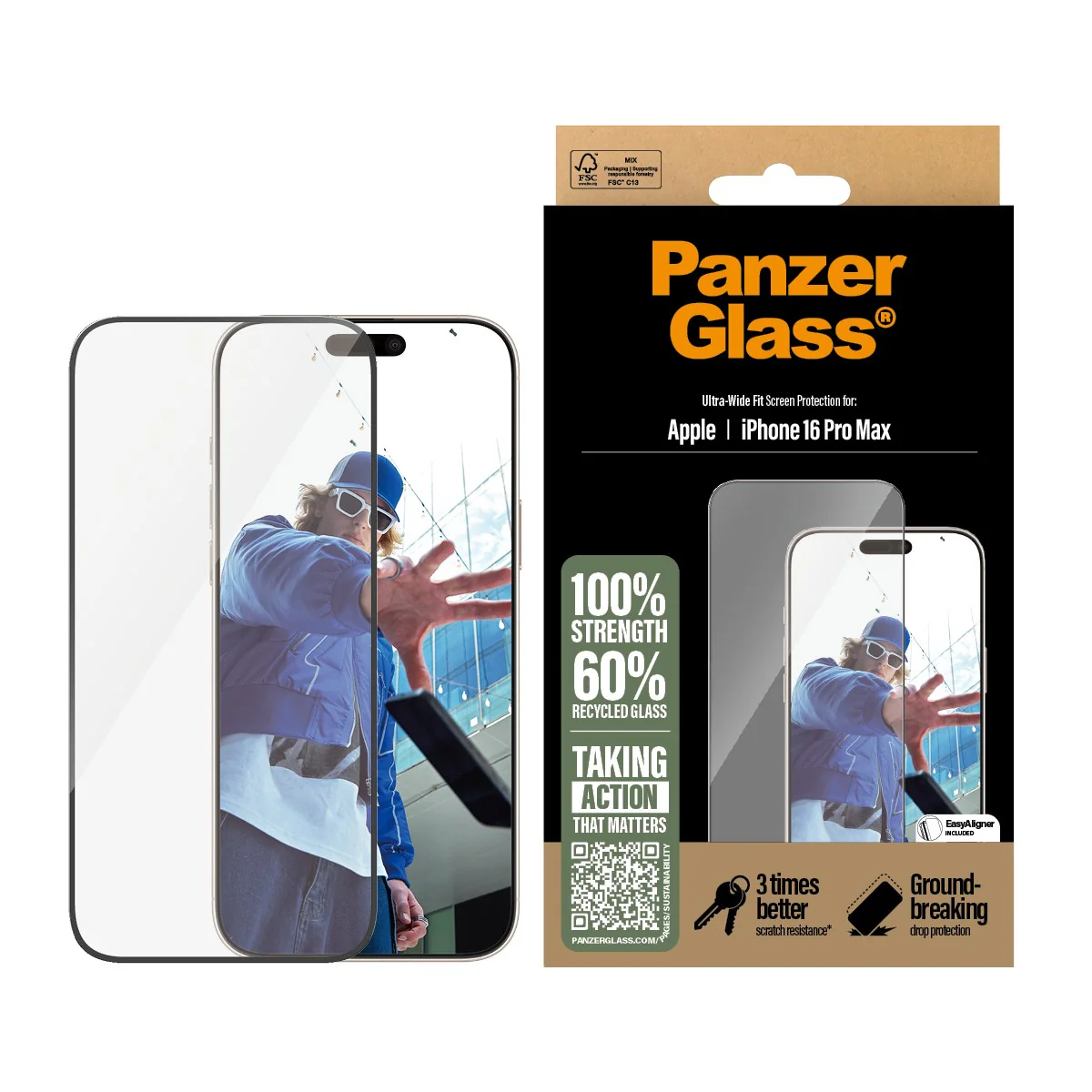 PanzerGlass® Screen Protector iPhone 16 Pro Max | Ultra-Wide Fit - Image 2