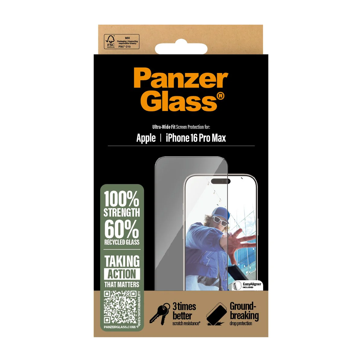 PanzerGlass® Screen Protector iPhone 16 Pro Max | Ultra-Wide Fit - Image 3