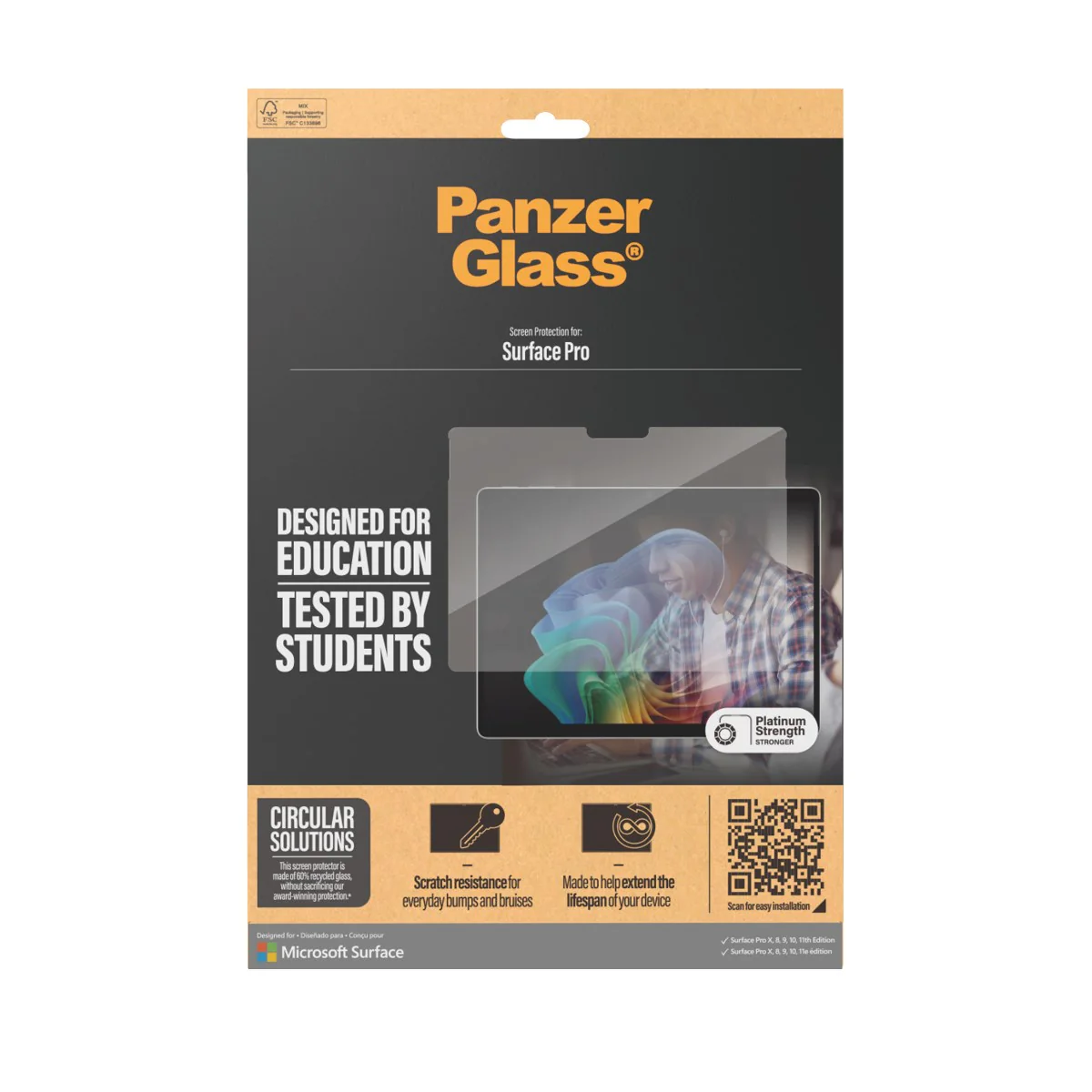 PanzerGlass® Screen Protector Microsoft Surface Pro X | Pro 8 | Pro 9 | Pro 10 | Pro 11 | Ultra-Wide Fit - Image 3