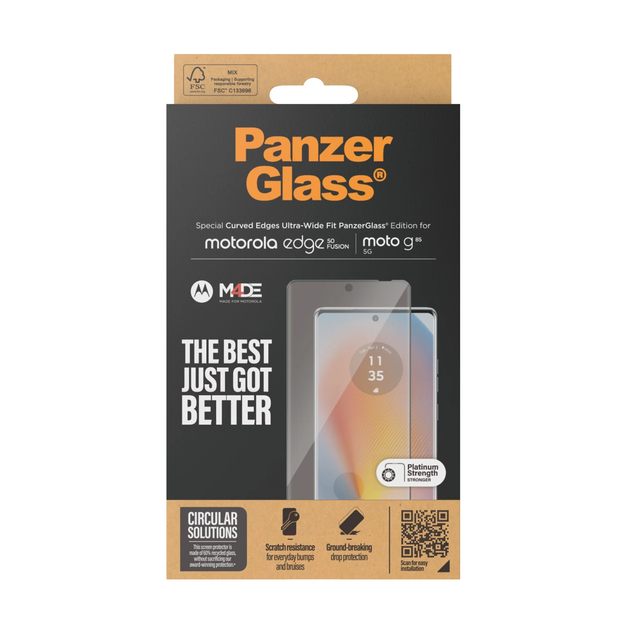PanzerGlass® Screen Protector Motorola edge 50 Fusion | G85 | Ultra-Wide Fit - Image 3