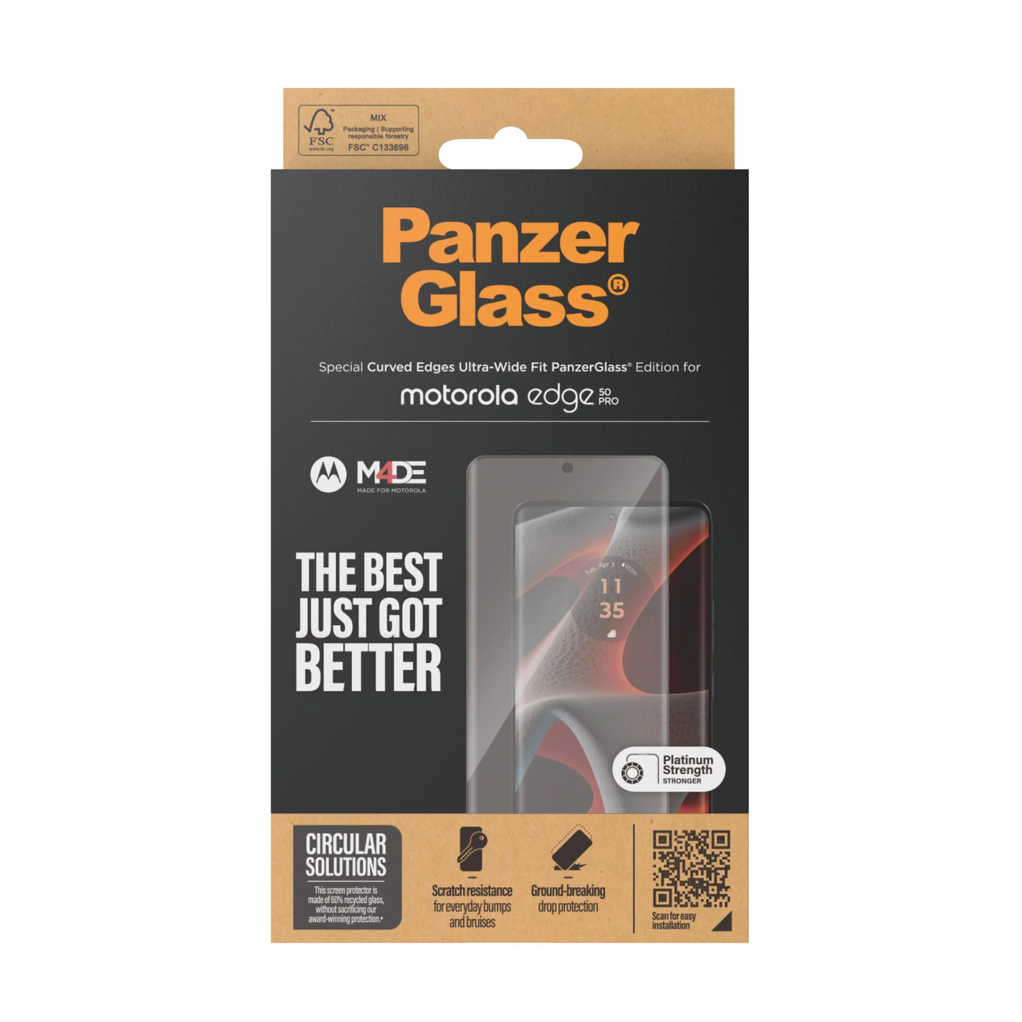 PanzerGlass® Screen Protector Motorola Edge 50 Pro | Ultra | Ultra-Wide Fit - Image 3