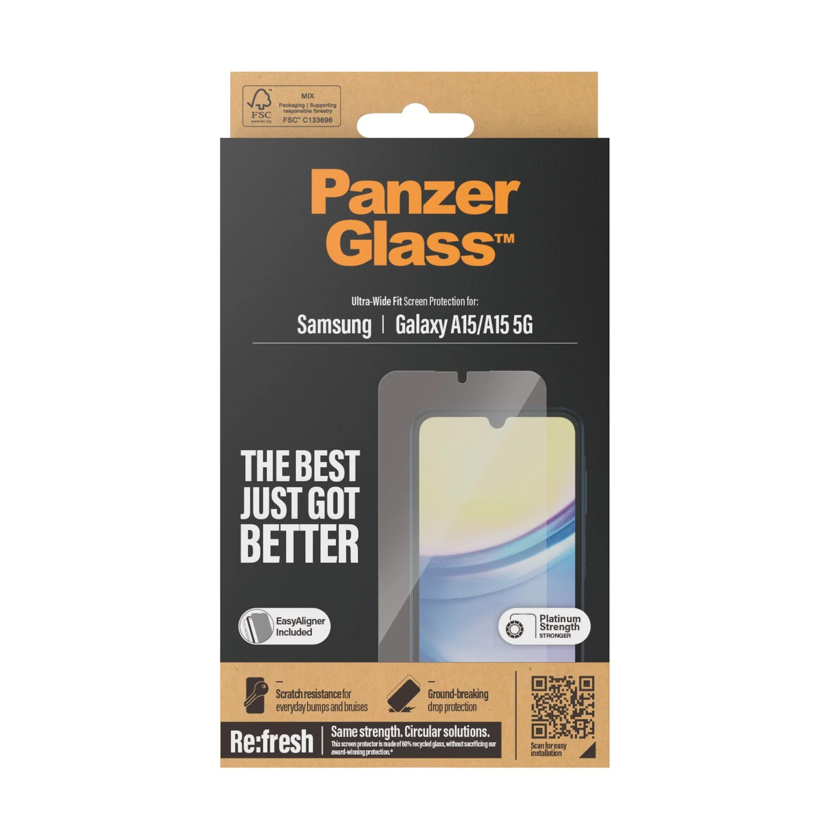 PanzerGlass® Screen Protector Samsung Galaxy A15 | A15 5G | M15 5G | Ultra-Wide Fit w. EasyAligner - Image 3