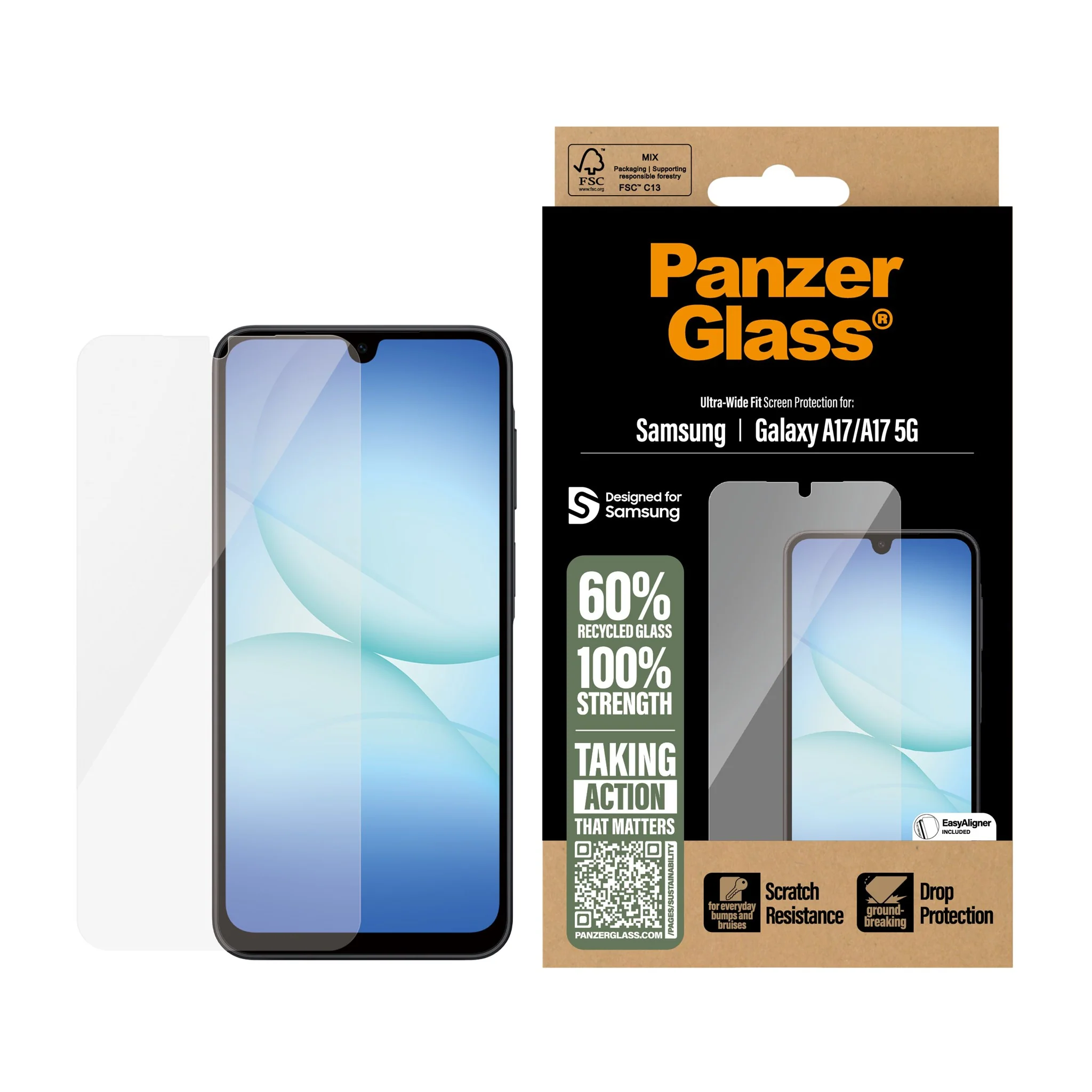 PanzerGlass® Screen Protector Samsung Galaxy A17 | A17 5G | Ultra-Wide Fit w. EasyAligner - Image 2