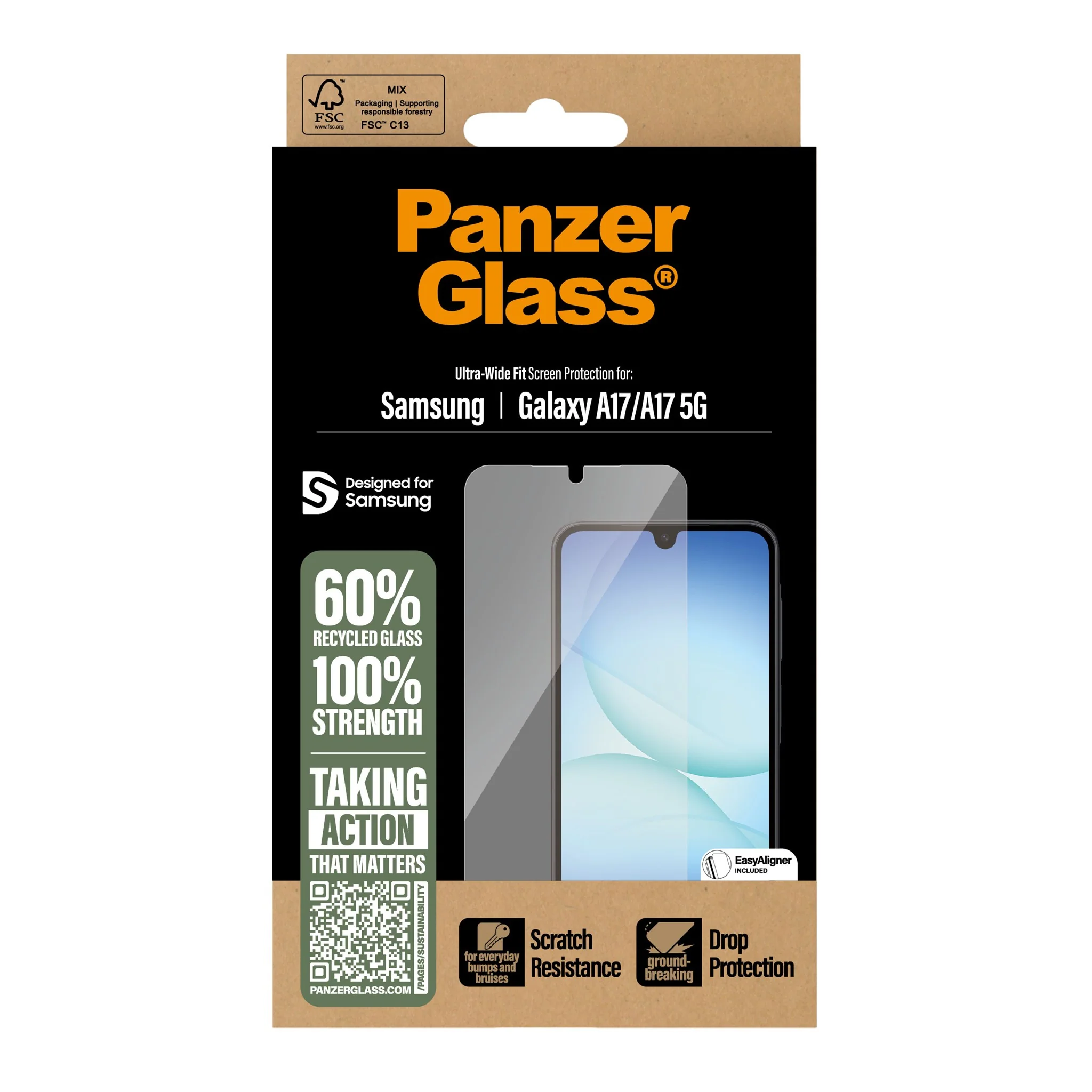 PanzerGlass® Screen Protector Samsung Galaxy A17 | A17 5G | Ultra-Wide Fit w. EasyAligner - Image 3