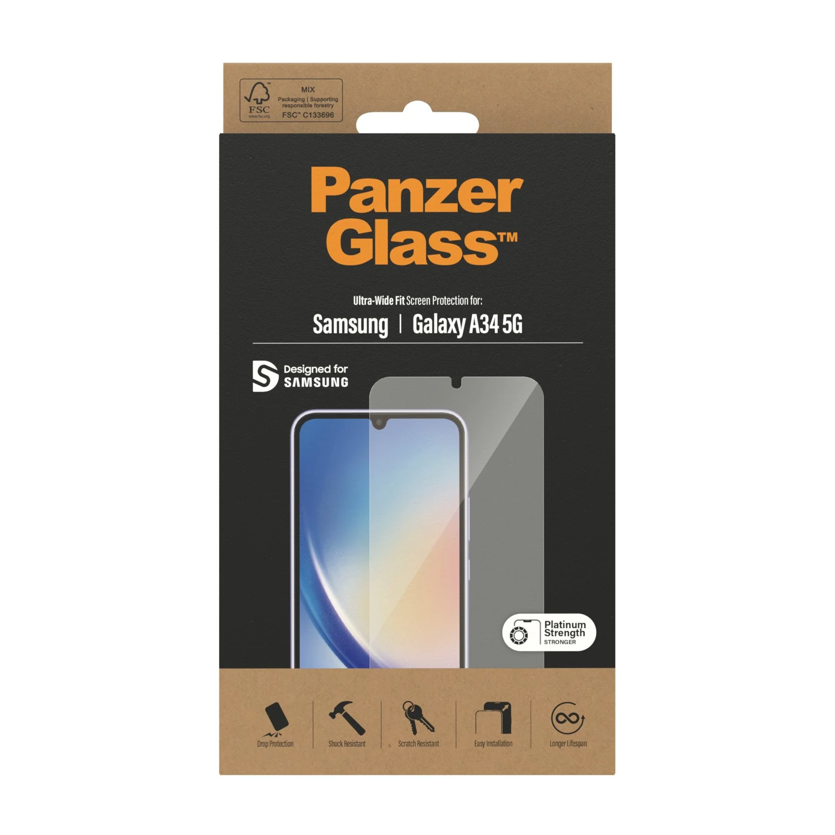 PanzerGlassÂź Screen Protector Samsung Galaxy A34 5G | Ultra-Wide Fit - Image 3