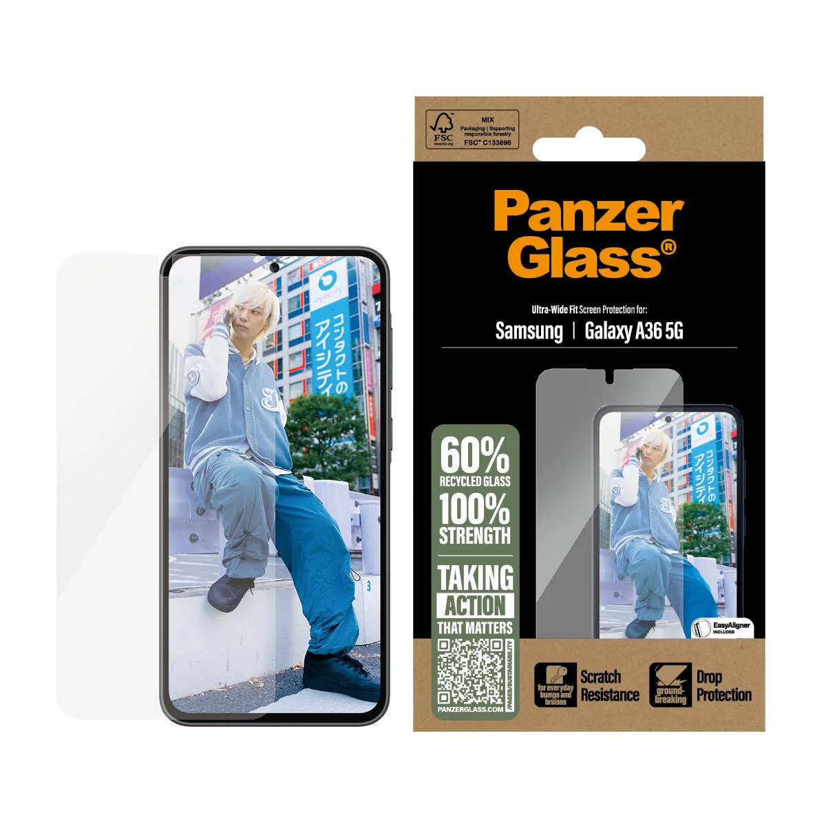 PanzerGlass® Screen Protector Samsung Galaxy A36 5G | Ultra-Wide Fit - Image 2