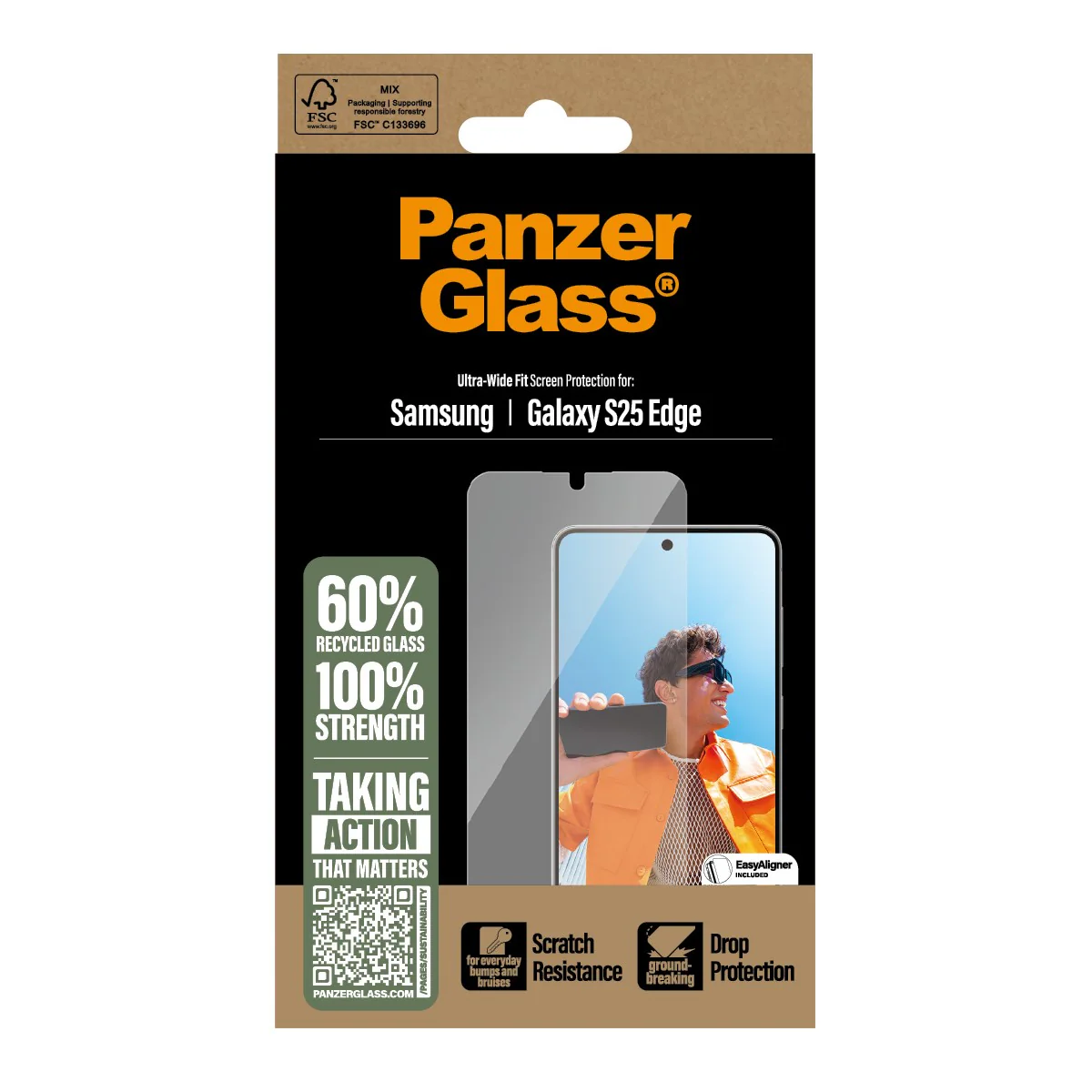 PanzerGlass® Screen Protector Samsung S25 Edge | Ultra-Wide Fit - Image 3