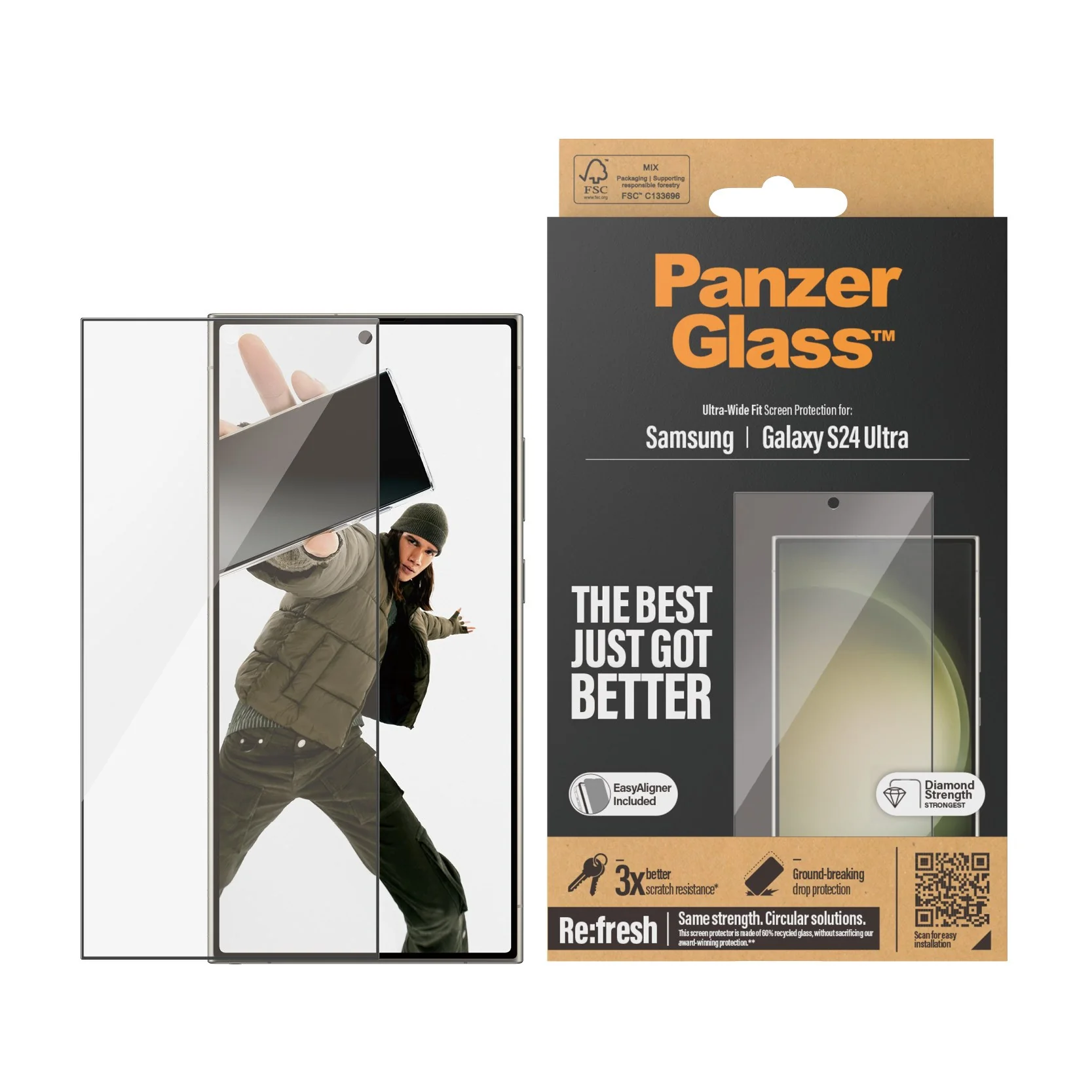 PanzerGlass® Screen Protector Samsung Galaxy S24 Ultra | Ultra-Wide Fit w. EasyAligner - Image 2