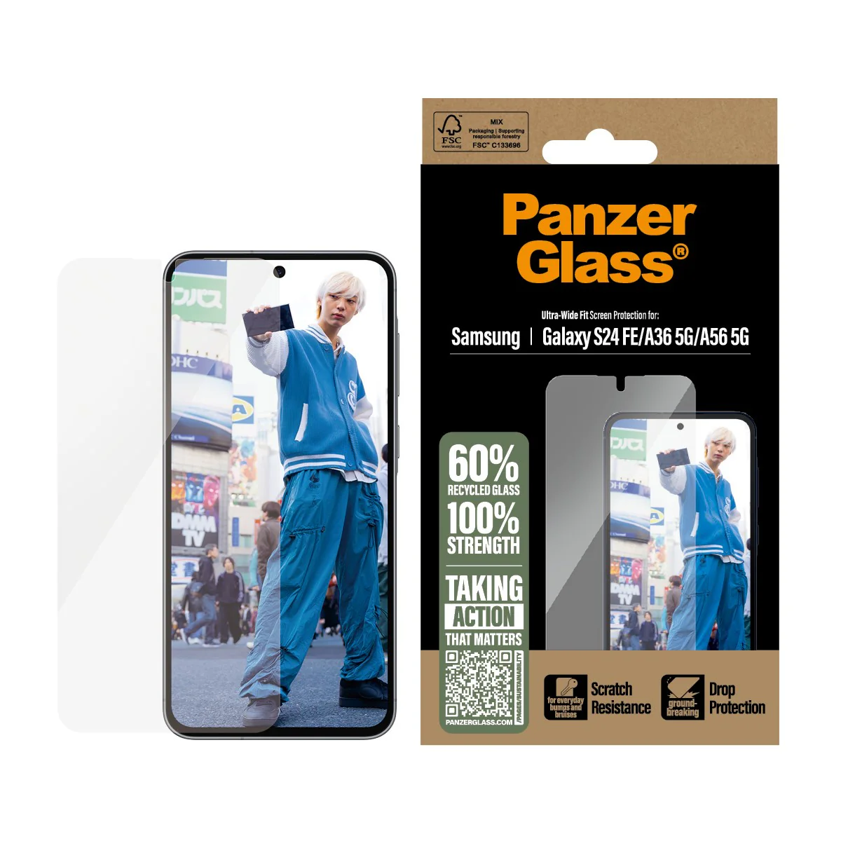 PanzerGlass® Screen Protector Samsung Galaxy S24 FE | A36 5G | A56 5G | Ultra-Wide Fit - Image 2
