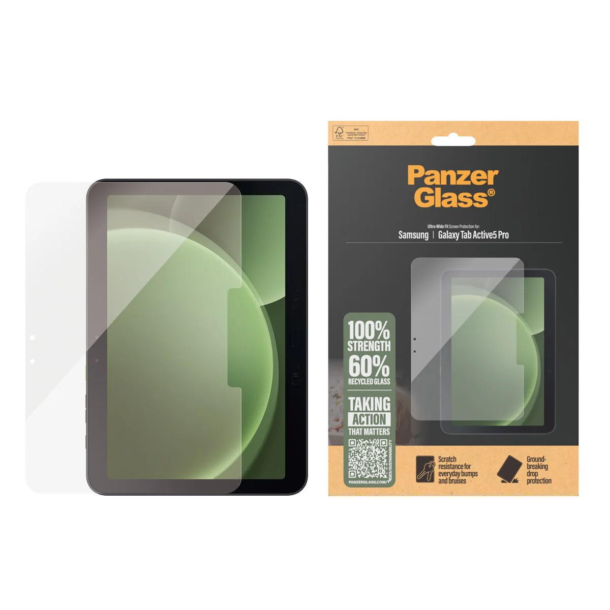 PanzerGlass® Screen Protector Samsung Galaxy Tab Active5 Pro | Ultra-Wide Fit - Image 2