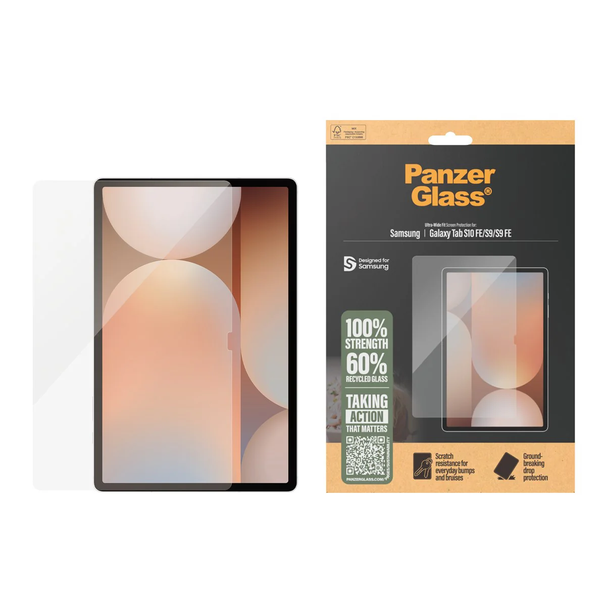 PanzerGlass® Screen Protector Samsung Galaxy Tab S10 FE | S9 5G | S9 FE 5G | Ultra-Wide Fit - Image 2