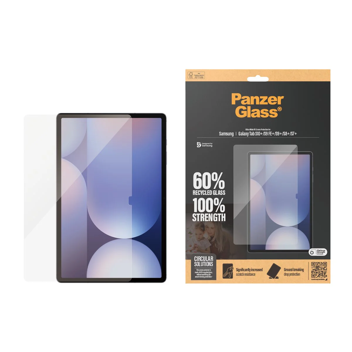 PanzerGlass® Screen Protector Samsung Galaxy Tab S7+ | S8+ | S9+ | S9 FE+ | S10+ | Ultra-Wide Fit - Image 2