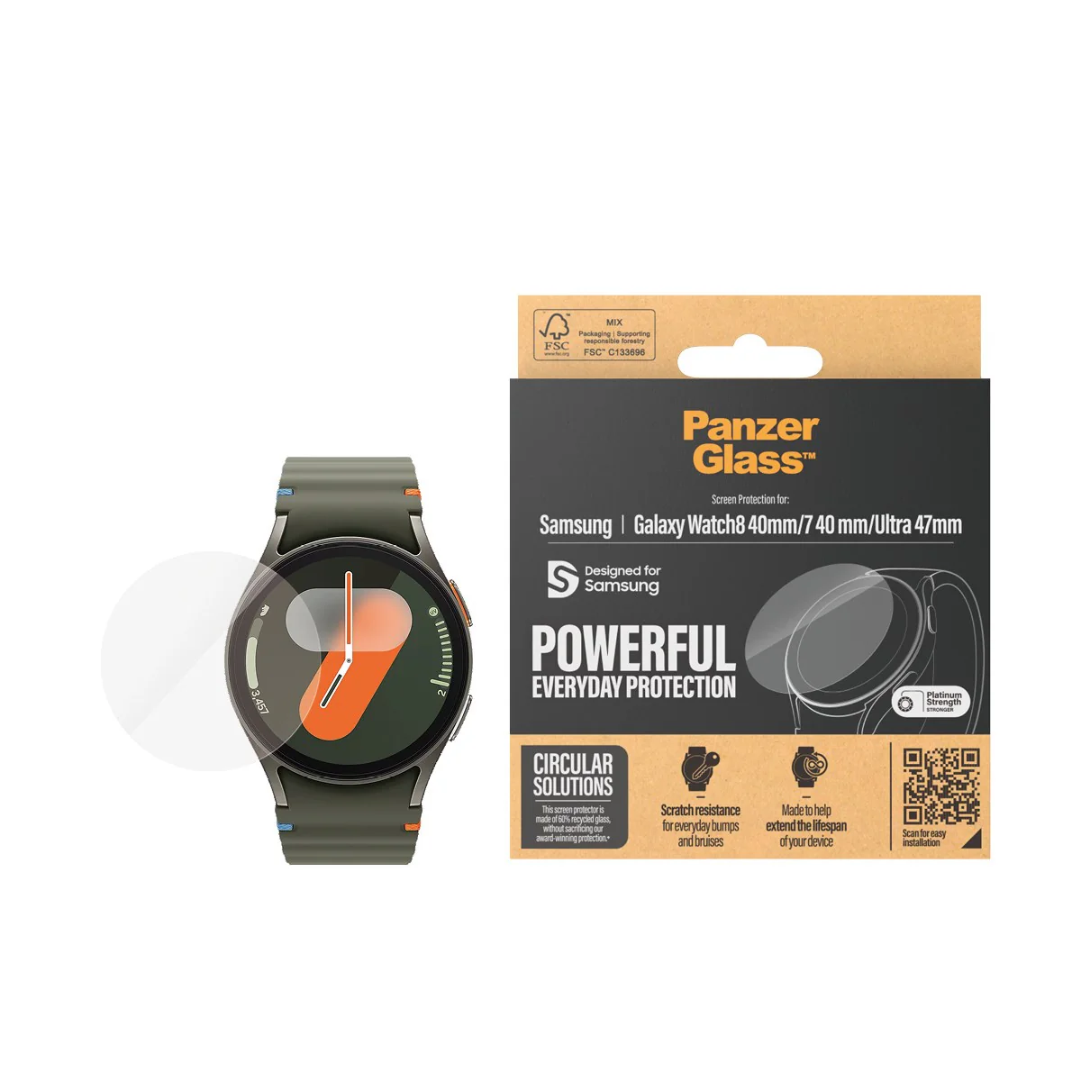 PanzerGlass® Screen Protector Samsung Galaxy Watch8 40mm | Watch Ultra 47mm | Watch7 40mm - Image 2
