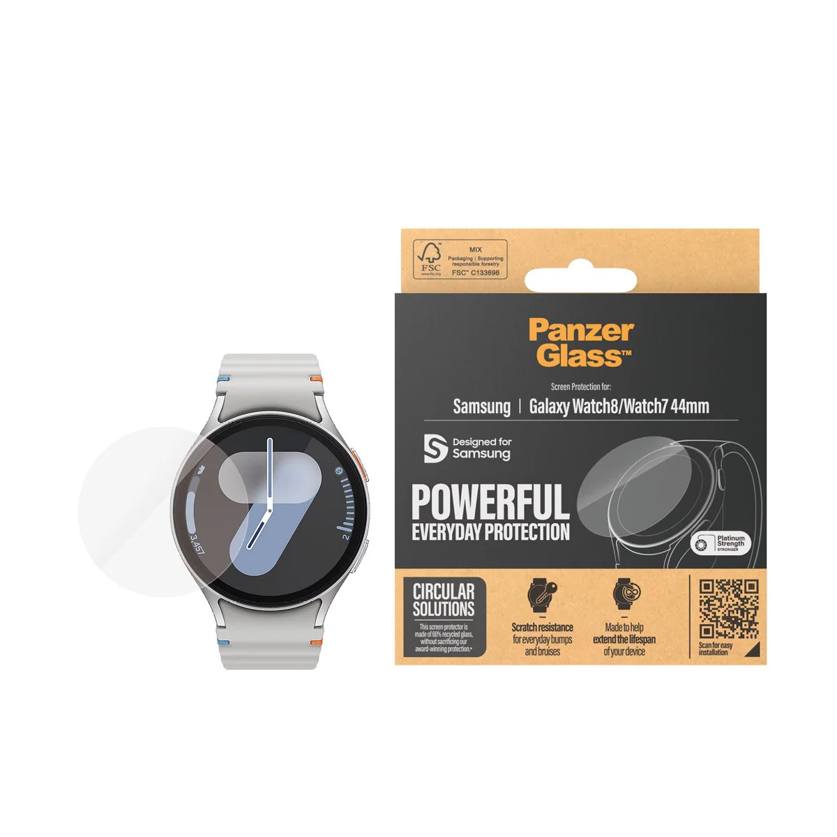 PanzerGlass® Screen Protector Samsung Galaxy Watch8 | Watch7 44mm | Ultra-Wide Fit - Image 2