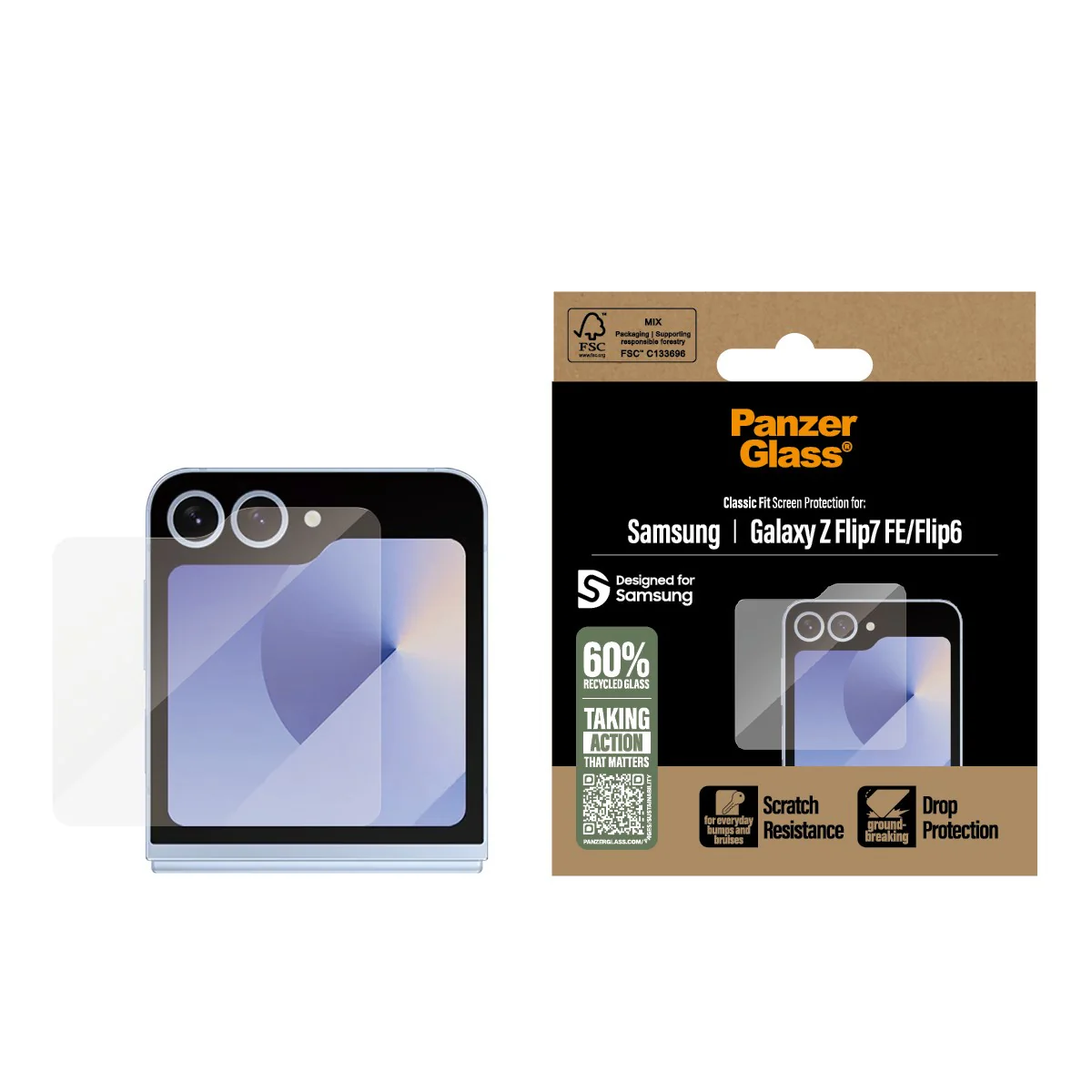 PanzerGlass® Screen Protector Samsung Galaxy Z Flip7 FE | Flip6 | Classic Fit - Image 2