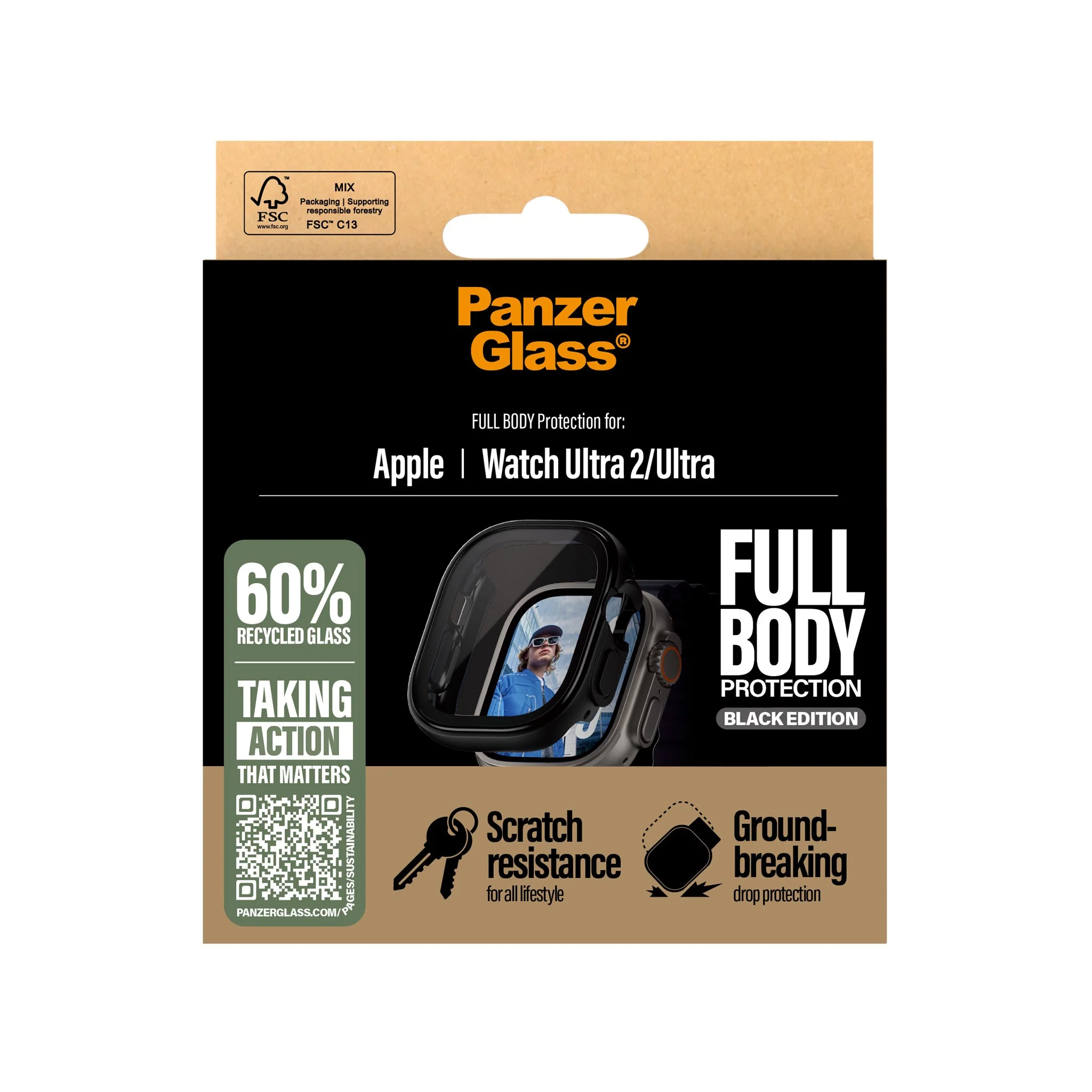 PanzerGlass® Case Full Body Black Apple Watch Ultra 3 | Ultra 2 | Ultra | 49mm - Image 3