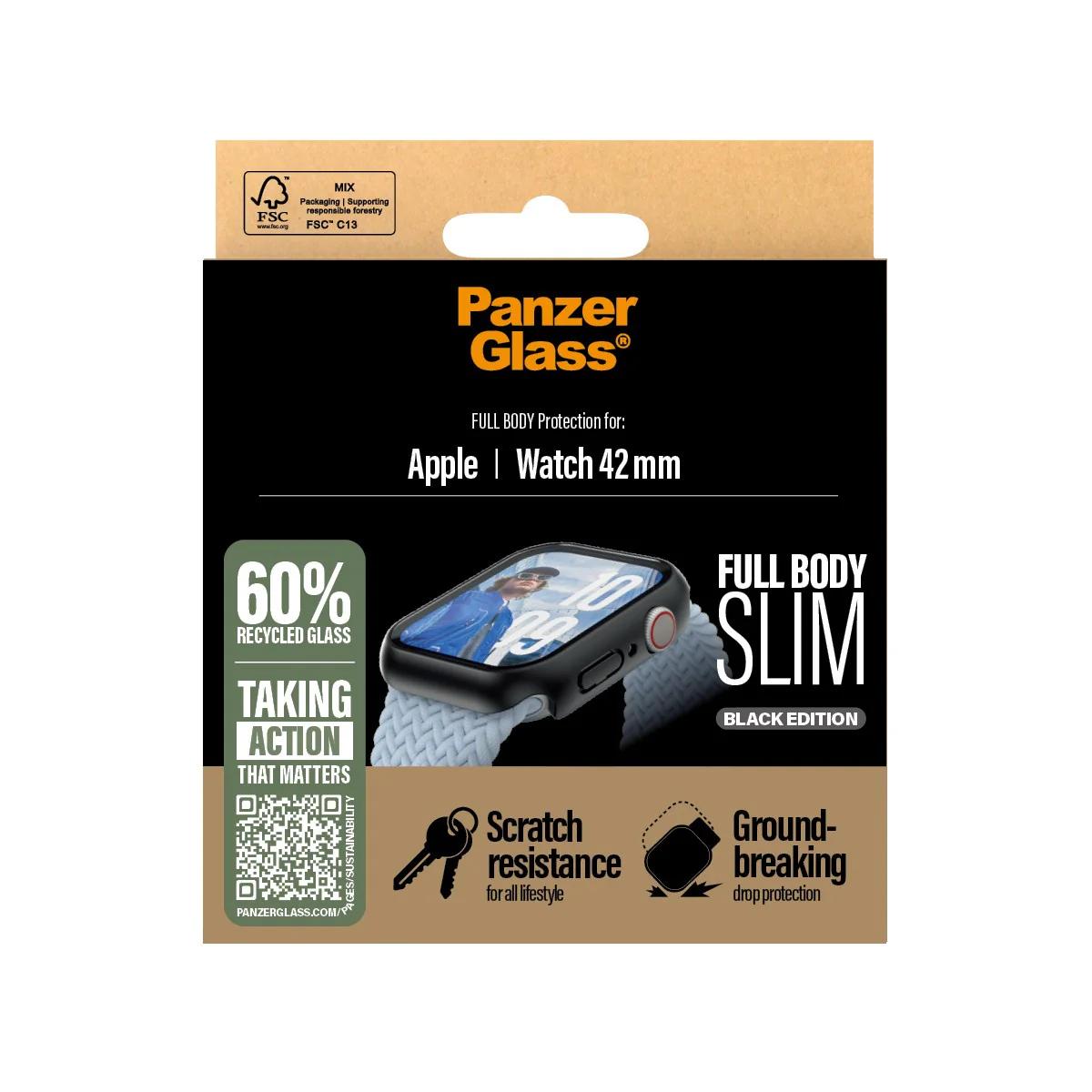 PanzerGlass® Case Full Body Slim Black Apple Watch Series 11 | 10 | 42mm - Image 3