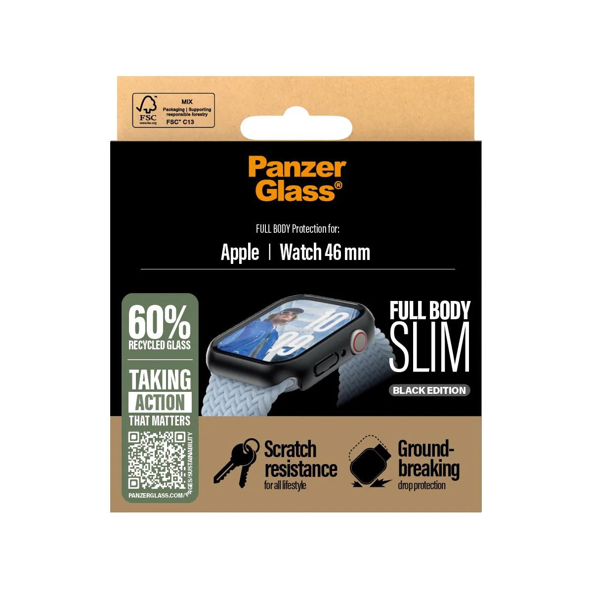 PanzerGlass® Case Full Body Slim Black Apple Watch Series 11 | 10 | 46mm - Image 3