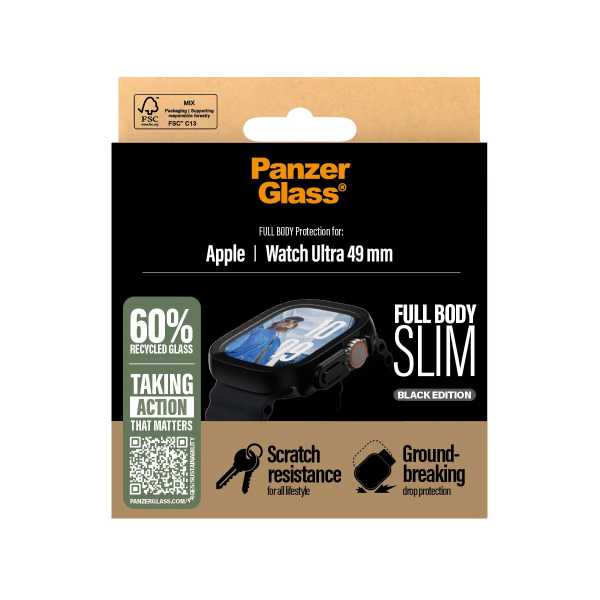 PanzerGlass® Case Full Body Slim Black Apple Watch Ultra 3 | Ultra 2 | Ultra | 49mm - Image 3
