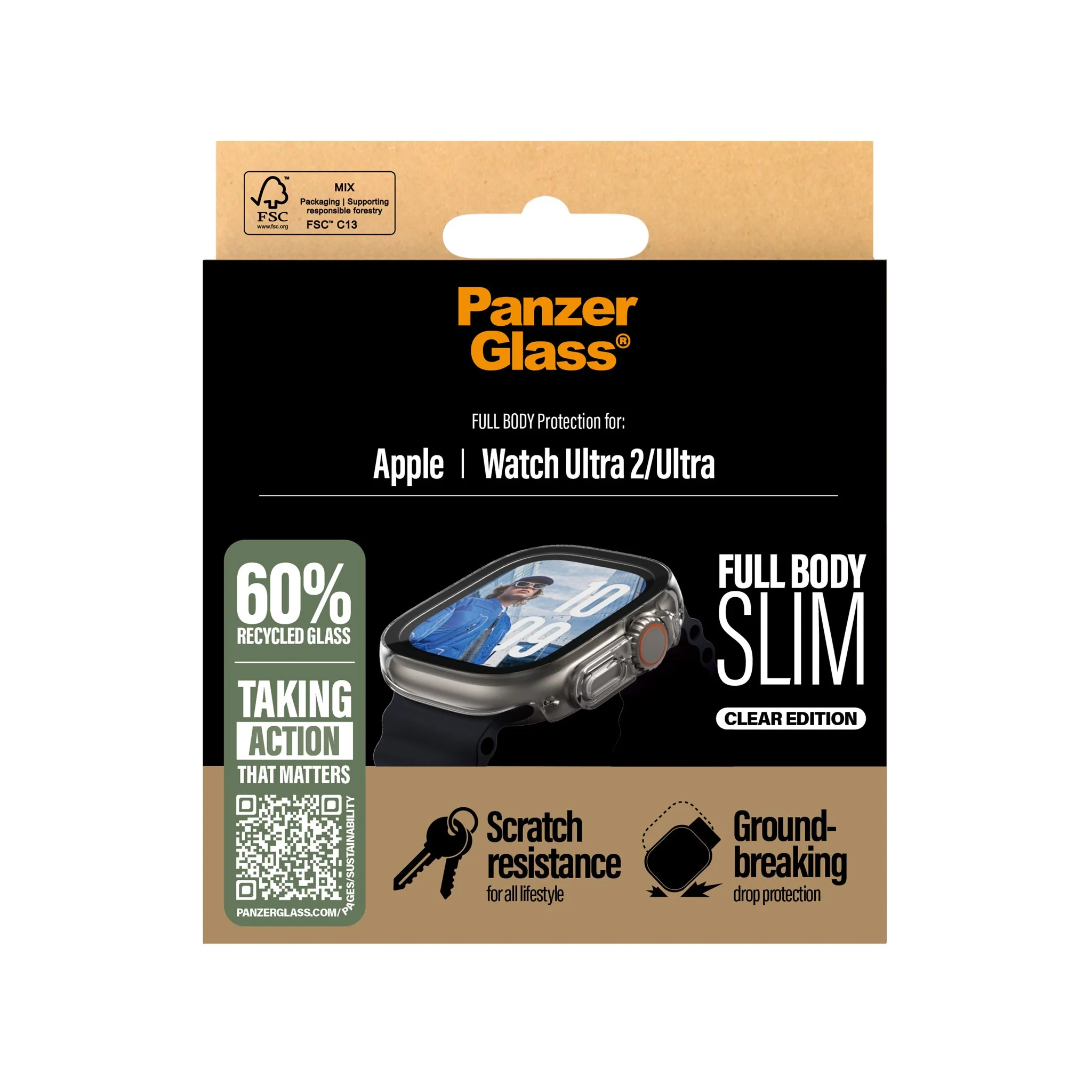 PanzerGlass® Case Full Body Slim Transparent Apple Watch Ultra 3 | Ultra 2 | Ultra | 49mm - Image 3