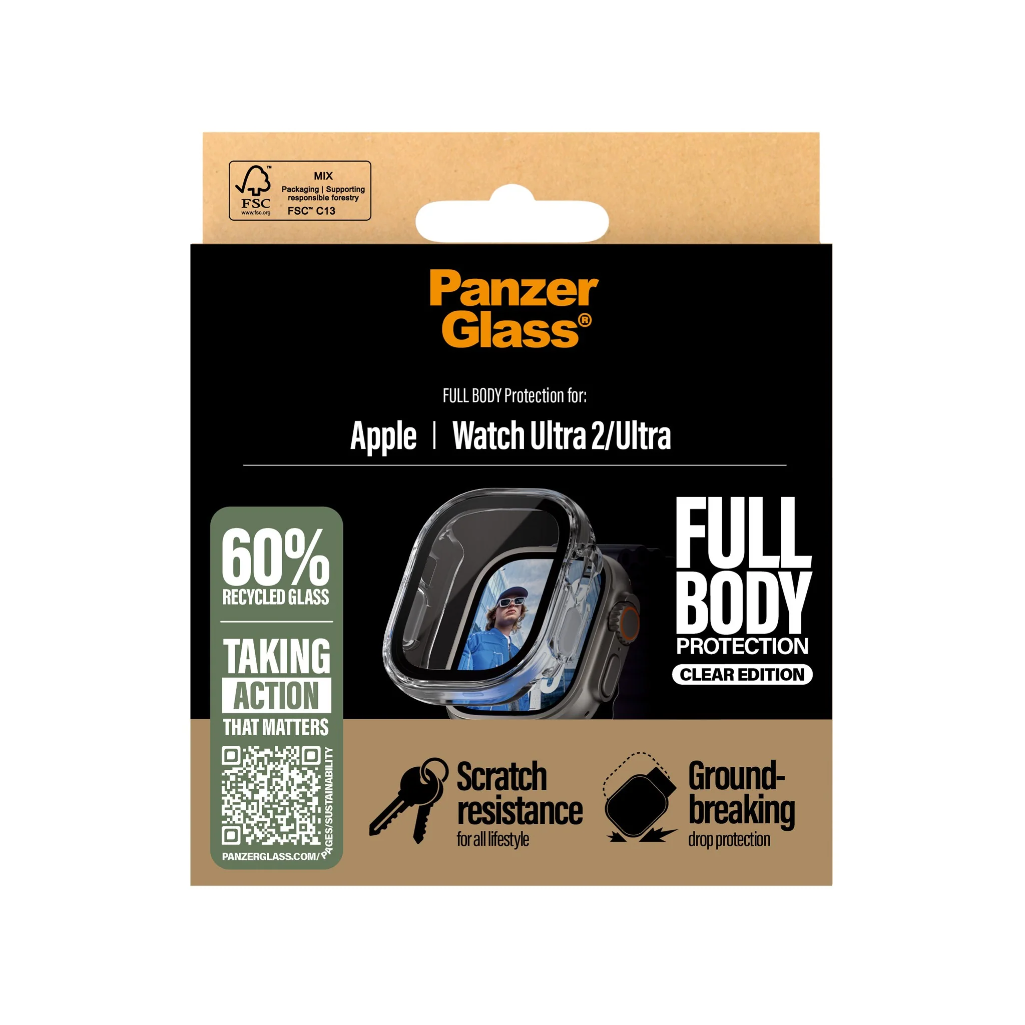 PanzerGlass® Case Full Body Transparent Apple Watch Ultra 3 | Ultra 2 | Ultra | 49mm - Image 3