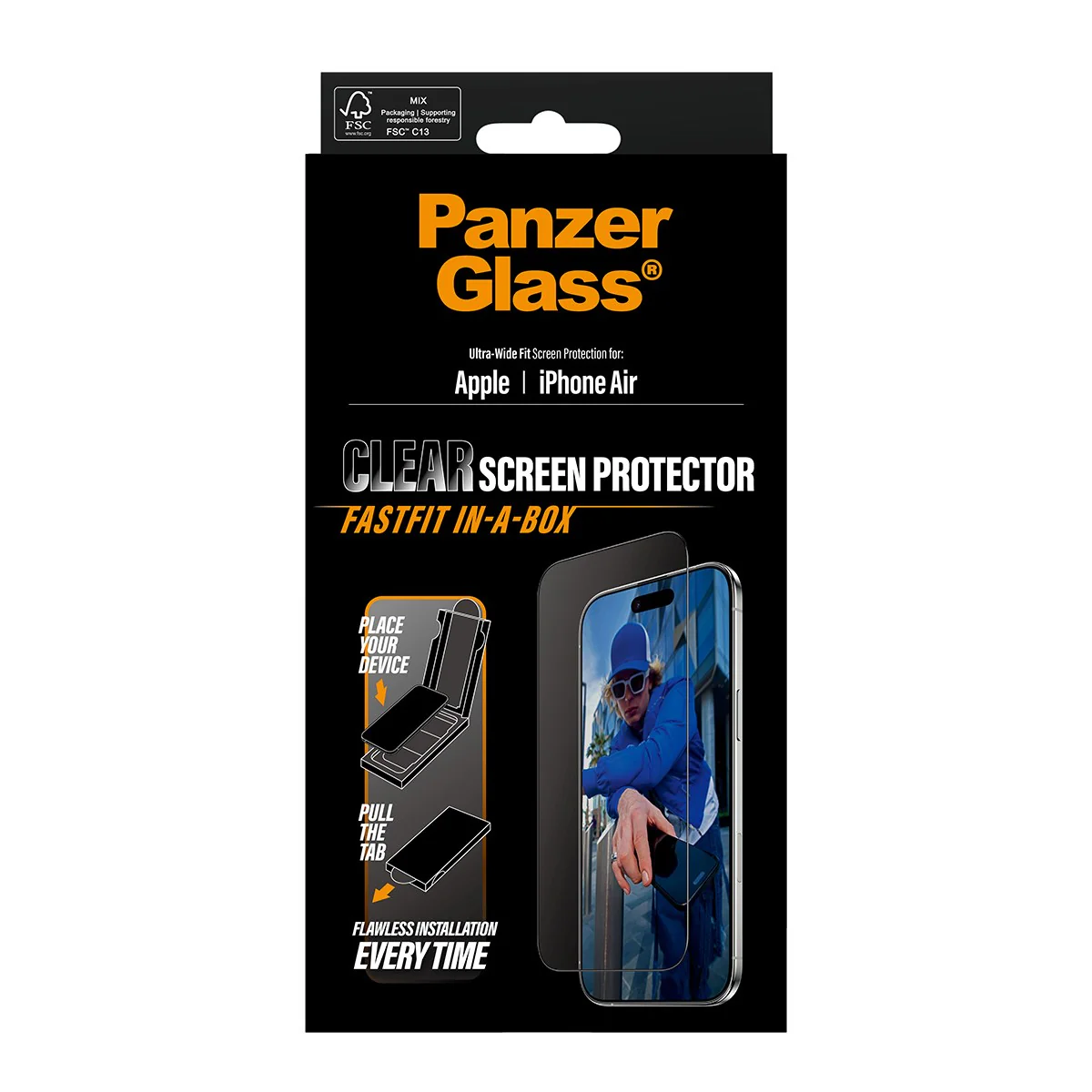 PanzerGlass® Screen Protector iPhone Air | Ultra-Wide Fit w. FASTFIT IN-A-BOX - Image 3