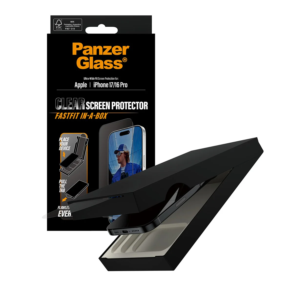 PanzerGlass® Screen Protector iPhone 17 | iPhone 16 Pro | Ultra-Wide Fit w. FASTFIT IN-A-BOX - Image 5