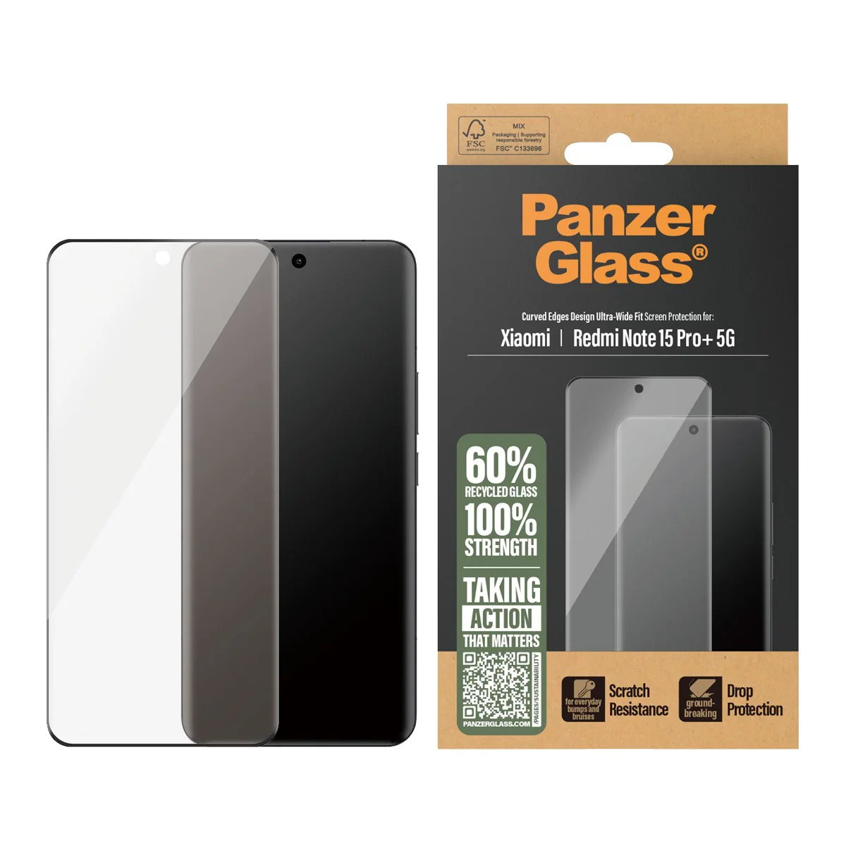 PanzerGlass® Screen Protector Xiaomi Redmi Note 15 Pro+ 5G | Ultra-Wide Fit - Image 2