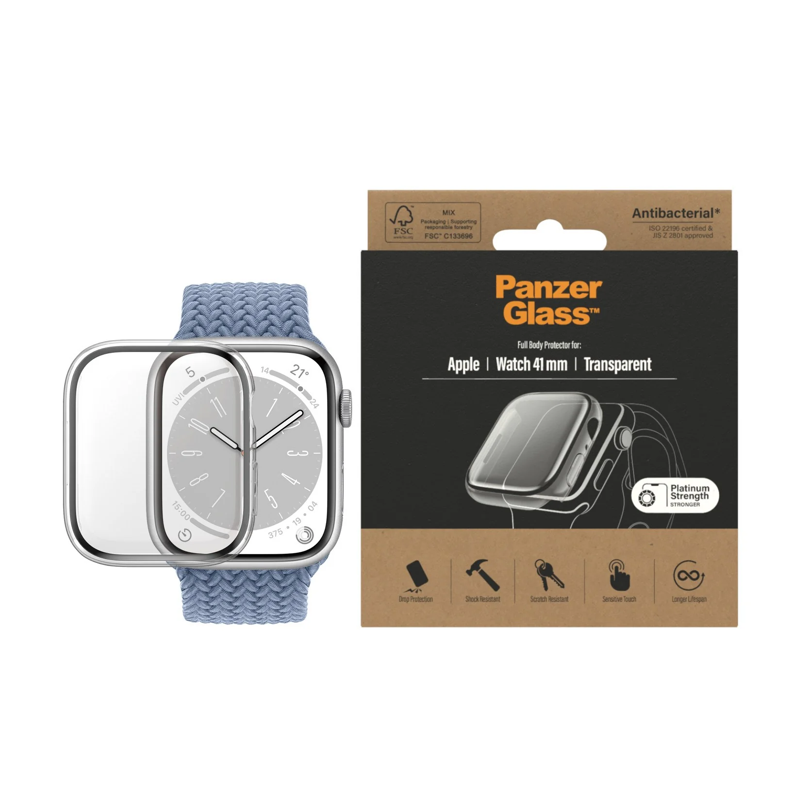 PanzerGlass® Full body Case Apple Watch Series 9 | 8 | 7 | 41mm | Transparent - Image 12