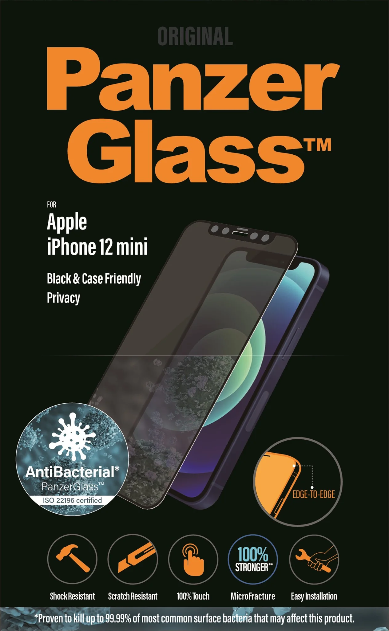 PanzerGlass® Privacy Screen Protector iPhone 12 Mini | Edge-to-Edge - Image 3