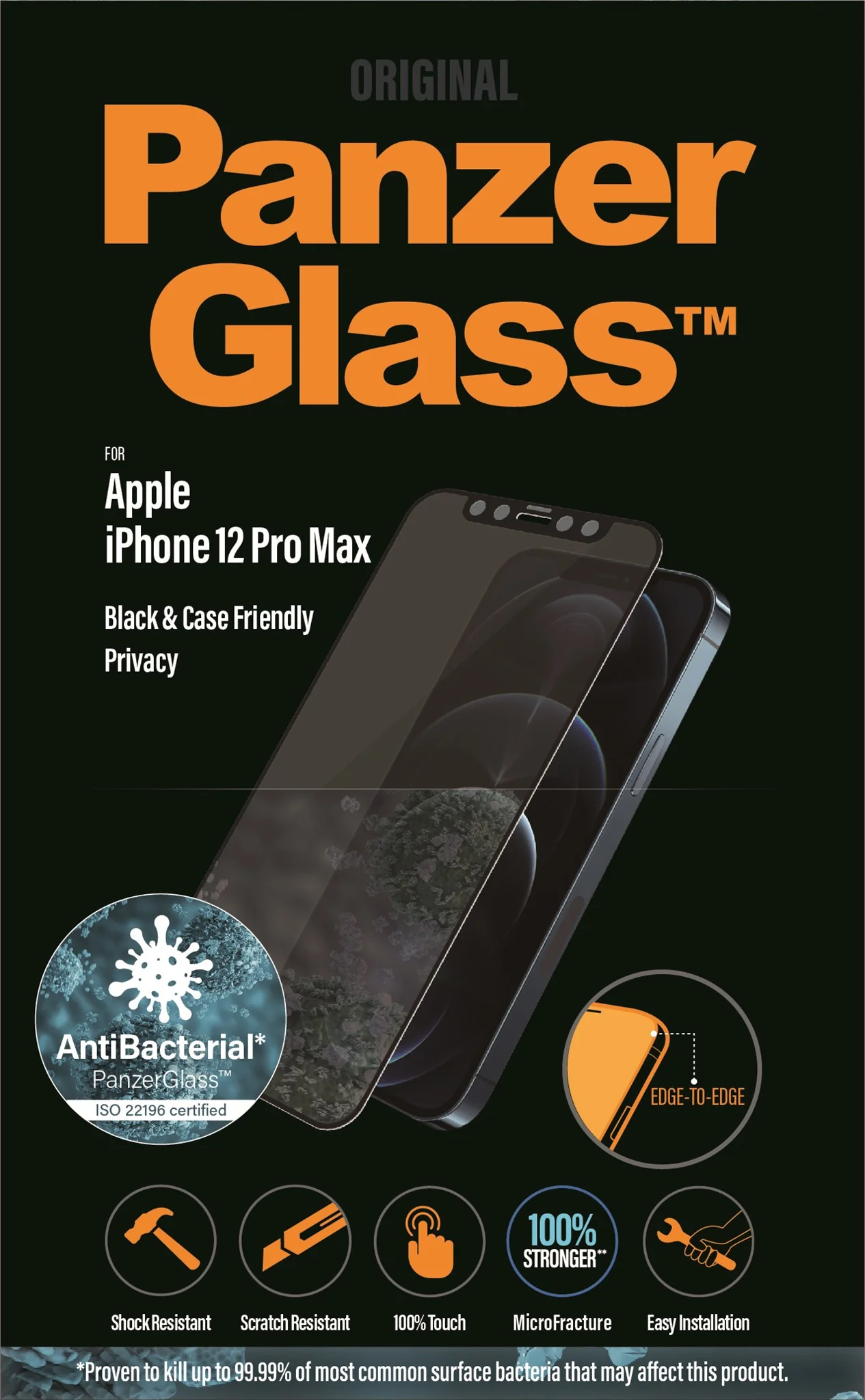 PanzerGlass® Privacy Screen Protector iPhone 12 Pro Max | Edge-to-Edge - Image 3