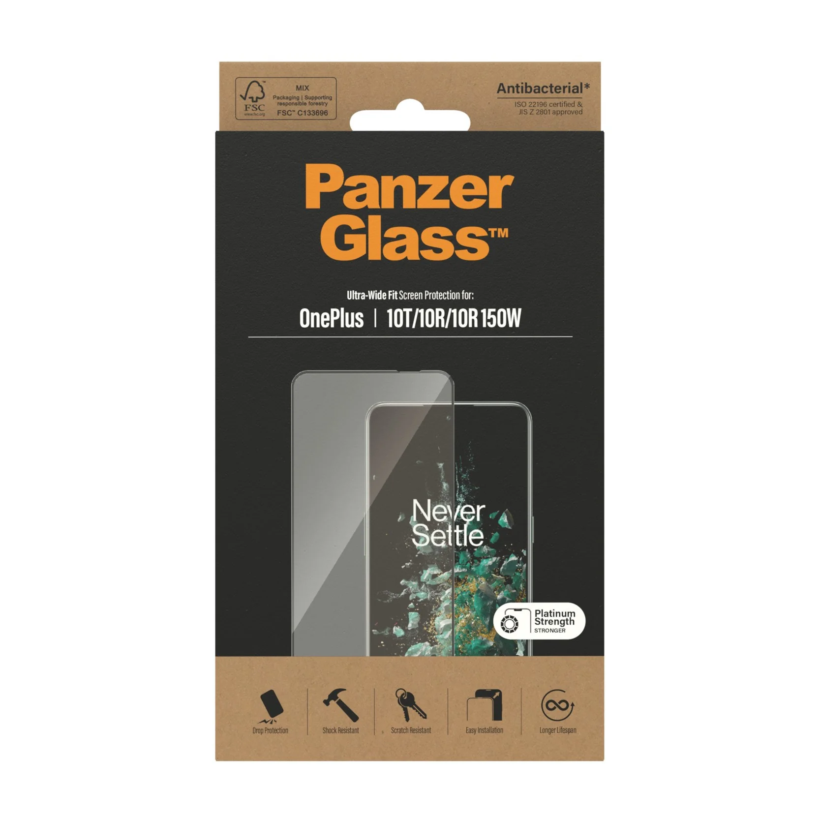 PanzerGlass® Screen Protector OnePlus 10T | 10R | 10R | 150W | Ultra-Wide Fit | Black - Image 3