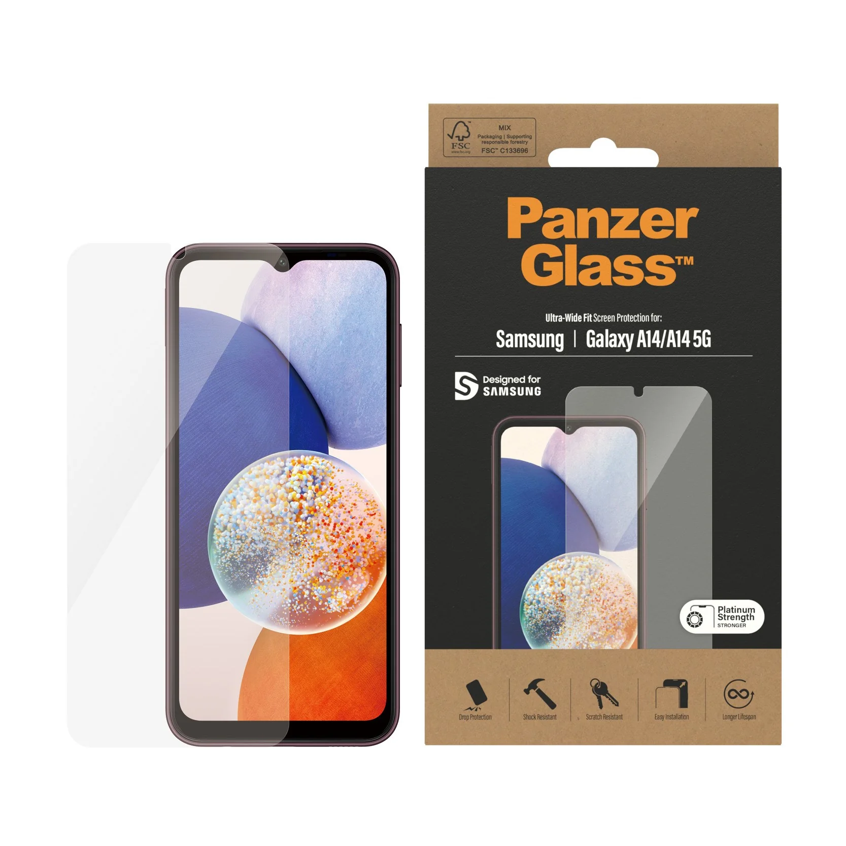 PanzerGlass® Screen Protector Samsung Galaxy A14 | A14 5G | Ultra-Wide Fit - Image 2