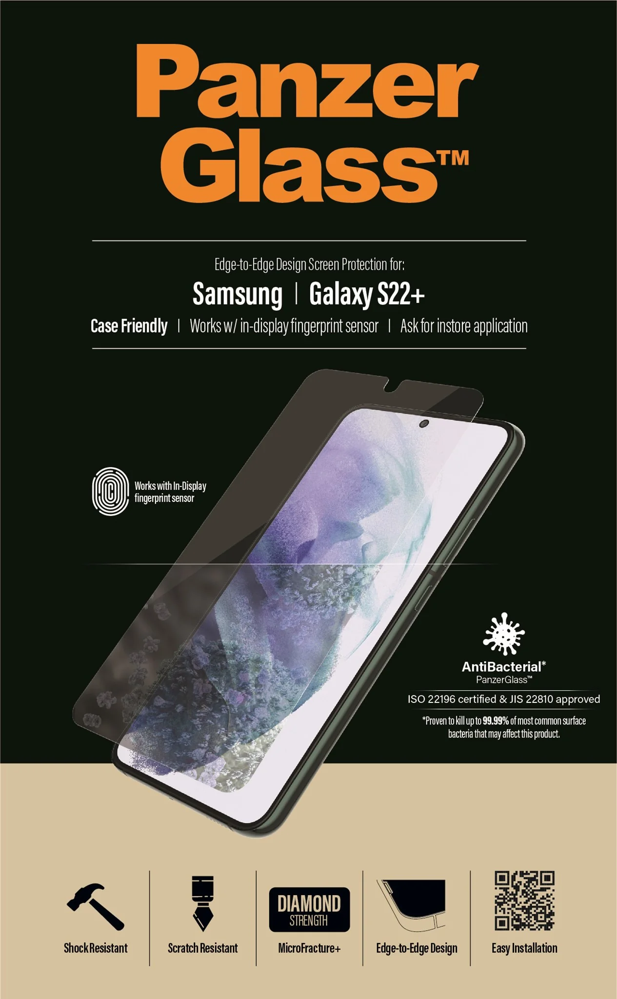 PanzerGlass® UltraForce1 Samsung Galaxy S22+ 5G | Screen Protector - Image 9