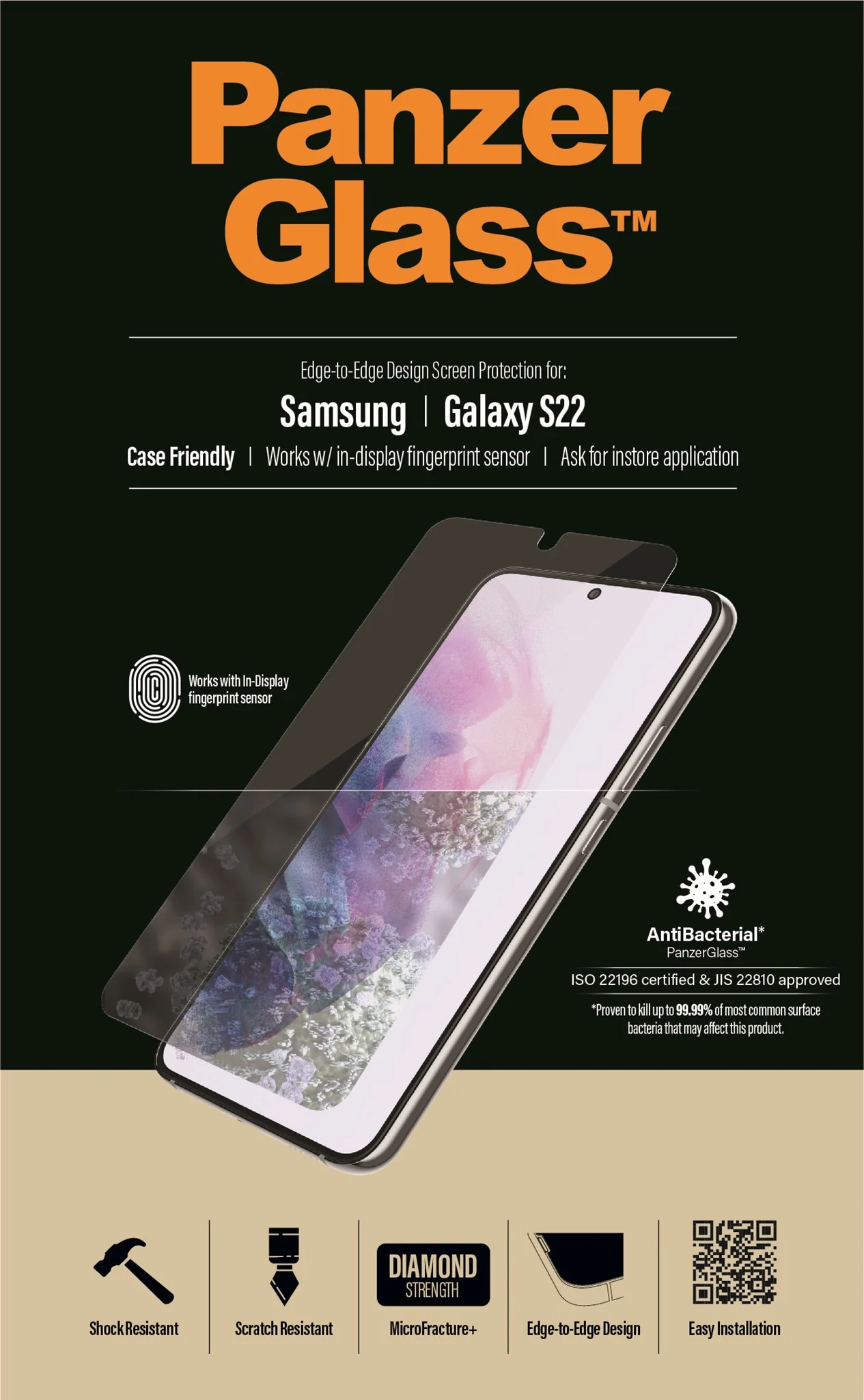 PanzerGlass® UltraForce1 Samsung Galaxy S22 5G | Screen Protector - Image 9