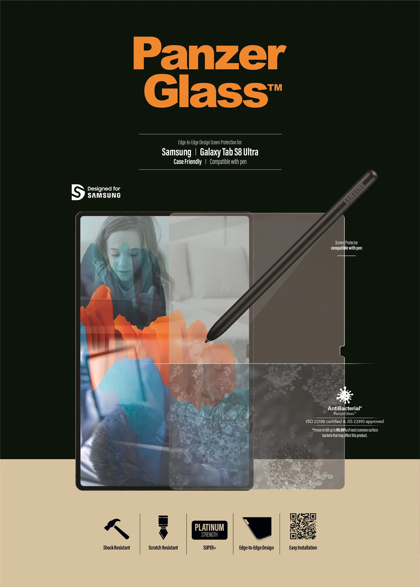 PanzerGlass® Screen Protector Samsung Galaxy Tab S8 Ultra | S9 Ultra | Ultra-Wide Fit - Image 17