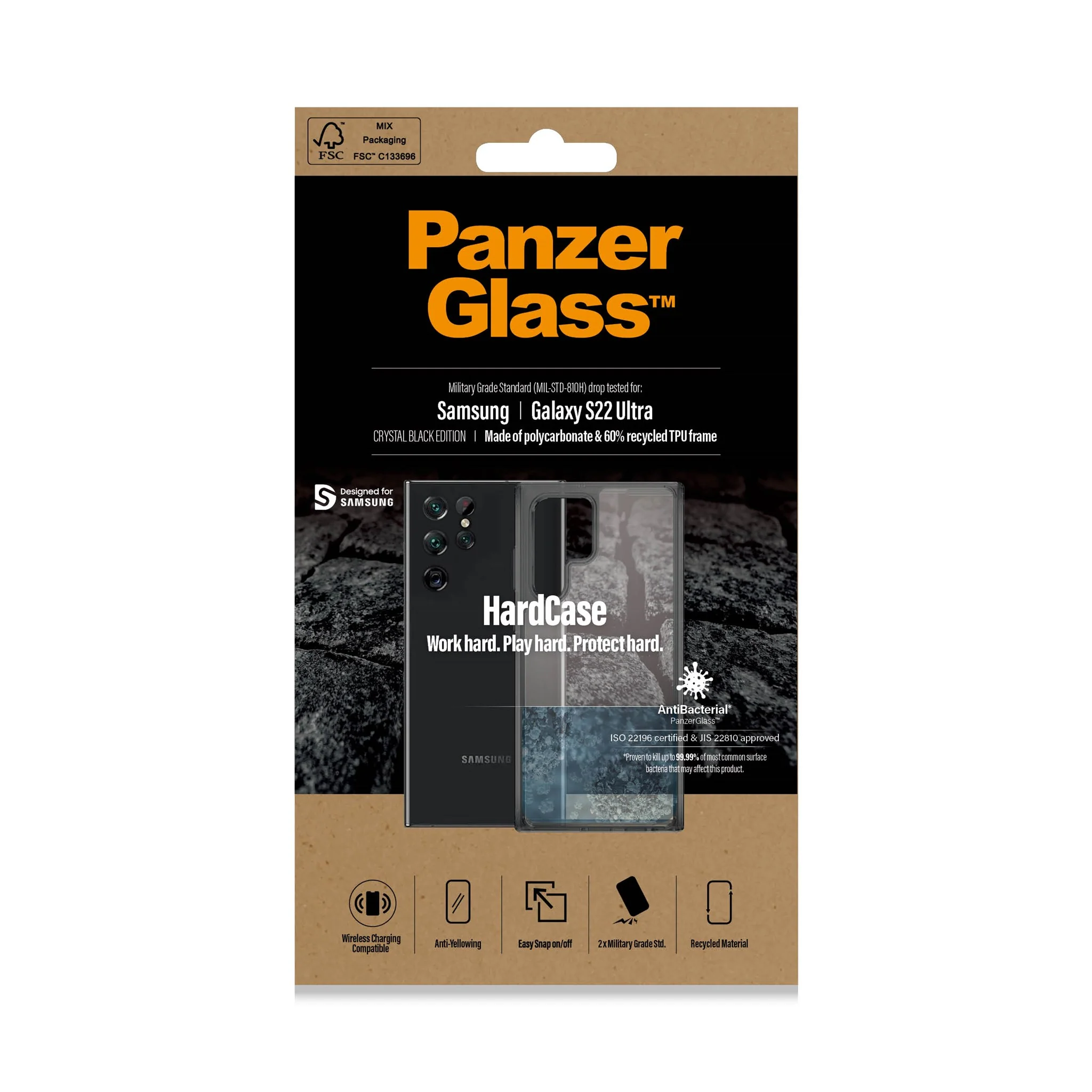 PanzerGlass® HardCase Samsung Galaxy S22 Ultra 5G - Smokey Black - Image 2