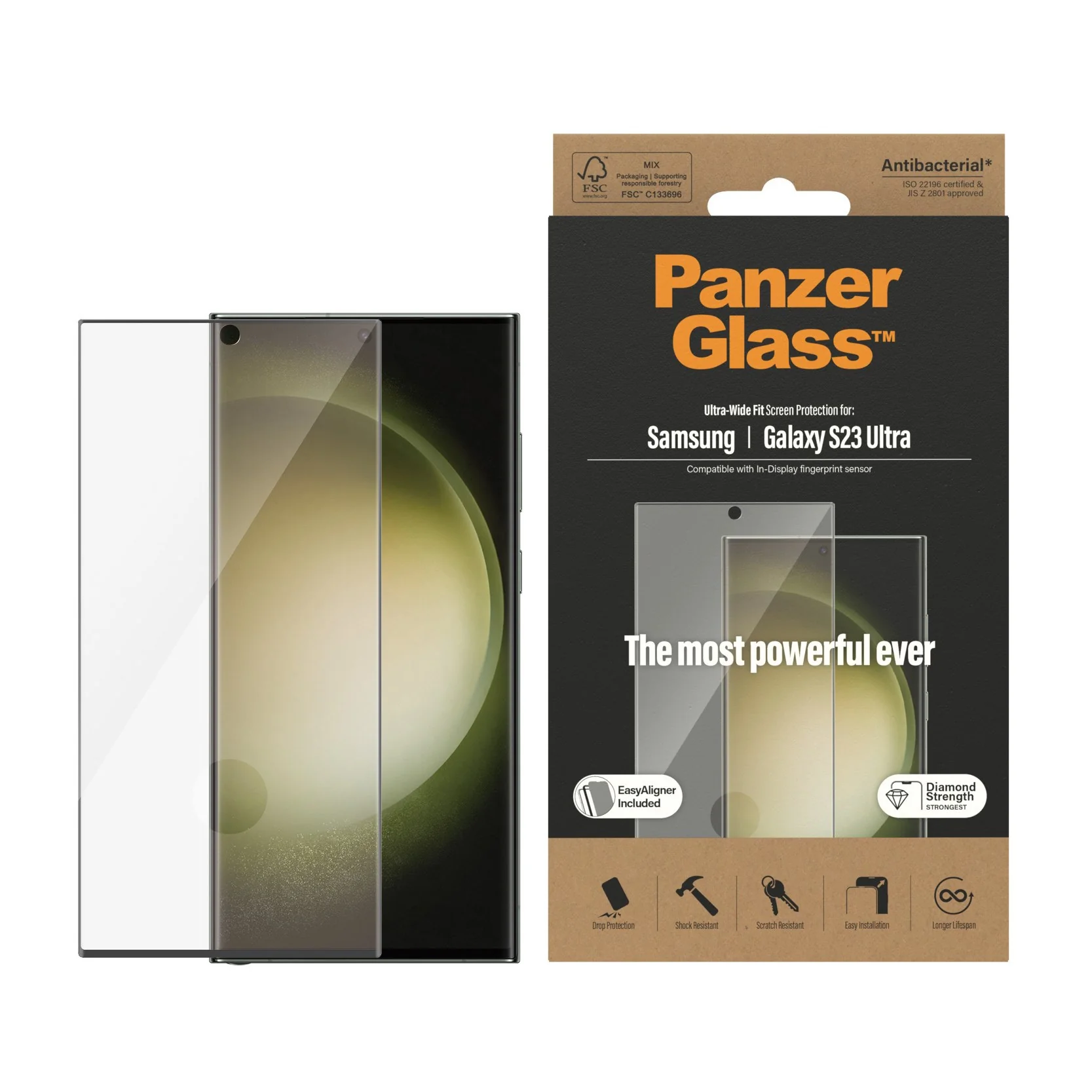 PanzerGlass® Screen Protector Samsung Galaxy S23 Ultra | Ultra-Wide Fit w. EasyAligner - Image 2