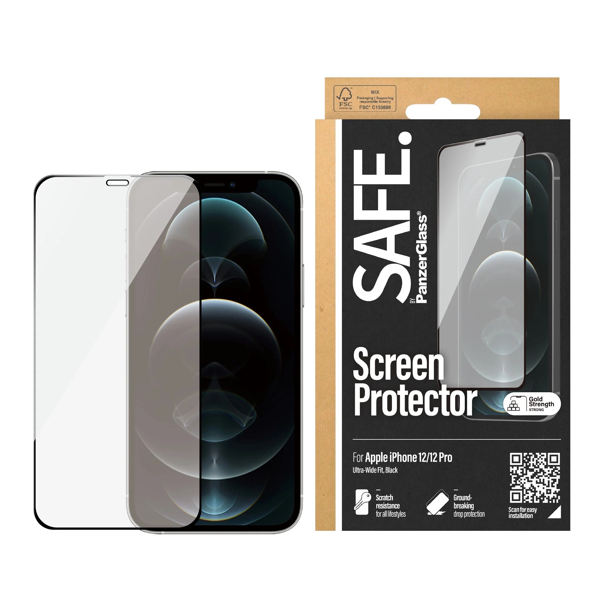 SAFE. by PanzerGlass® Screen Protector iPhone 12 | 12 Pro | Edge-to-Edge - Image 2