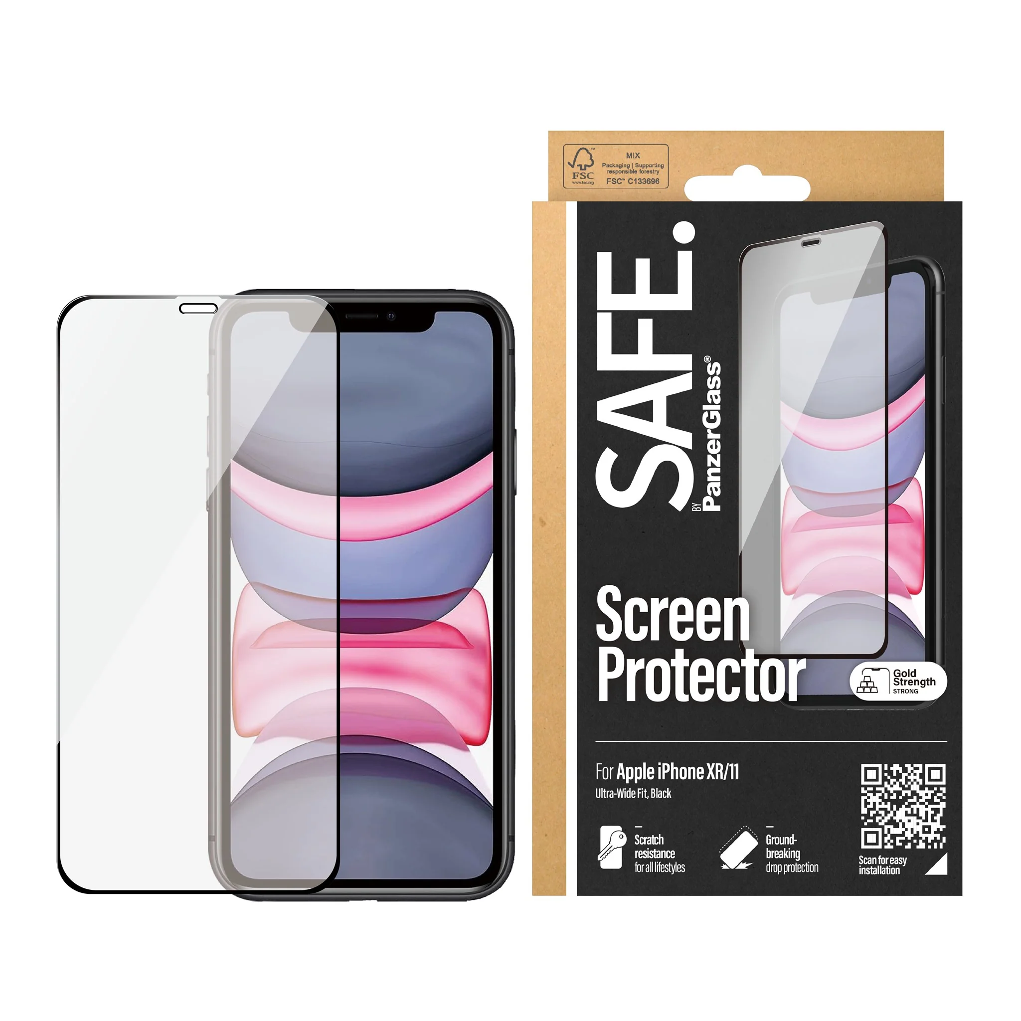 SAFE. by PanzerGlass® Screen Protector iPhone 11 | XR | Edge-to-Edge - Image 2