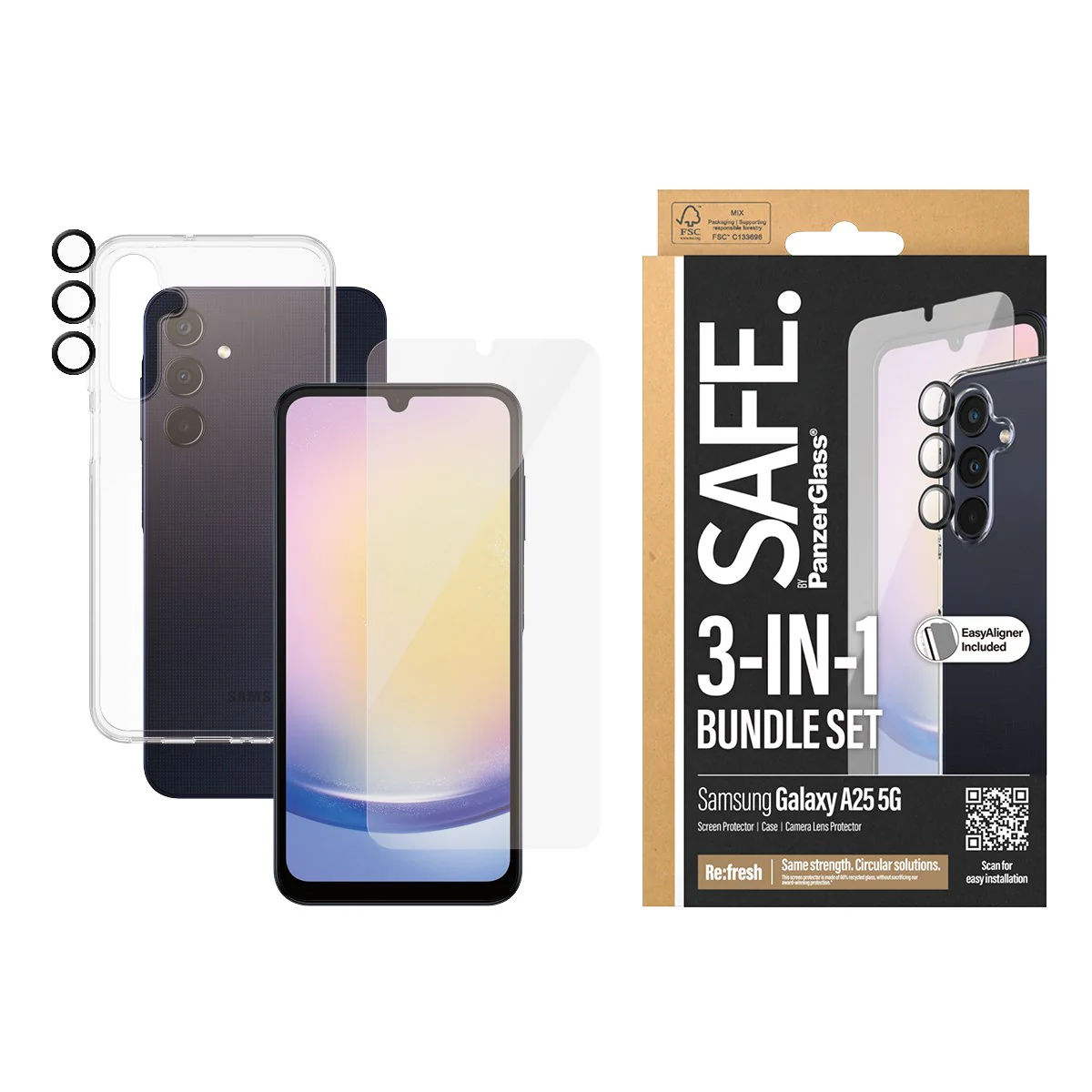 SAFE. by PanzerGlass® 3-in-1 Protection Bundle Samsung Galaxy A25 5G - Image 2