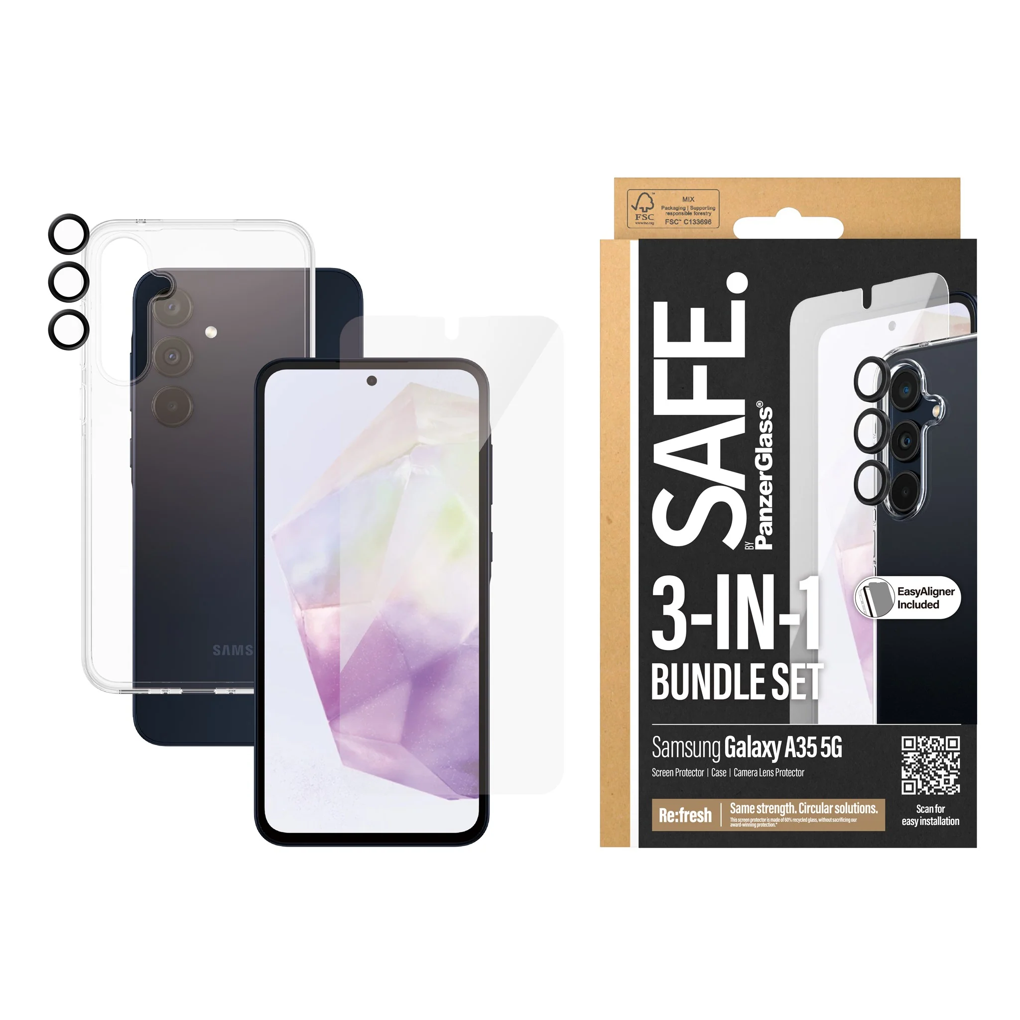 SAFE. by PanzerGlassÂź 3-in-1 Protection Bundle Samsung Galaxy A35 5G - Image 2