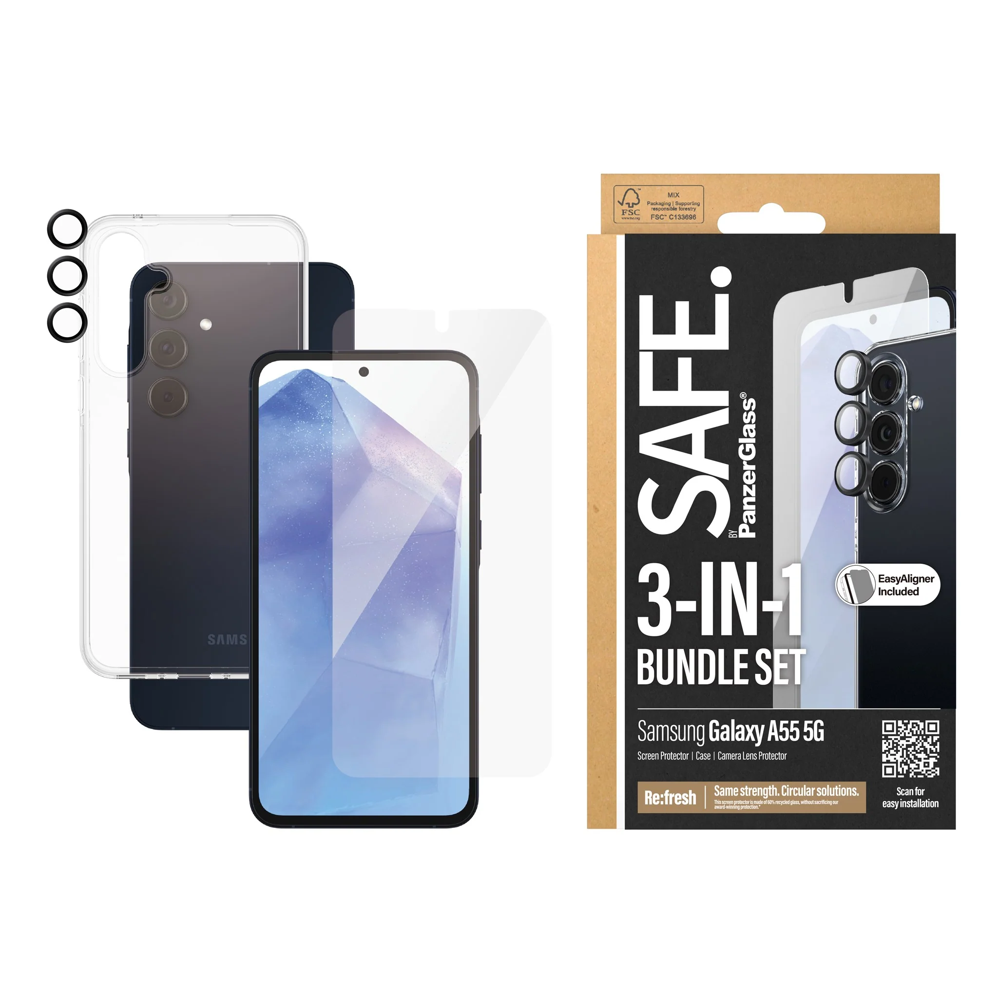 SAFE. by PanzerGlassÂź 3-in-1 Protection Bundle Samsung Galaxy A55 5G - Image 2