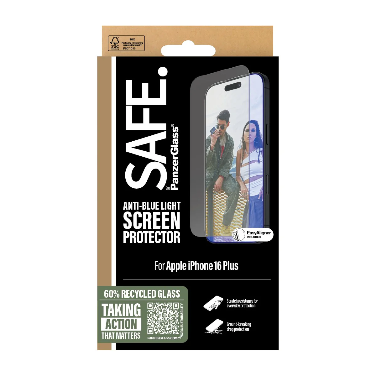 SAFE. by PanzerGlass® Anti-Blue Light Screen Protector iPhone 16 Plus | 15 Plus | Ultra-Wide Fit - Image 3